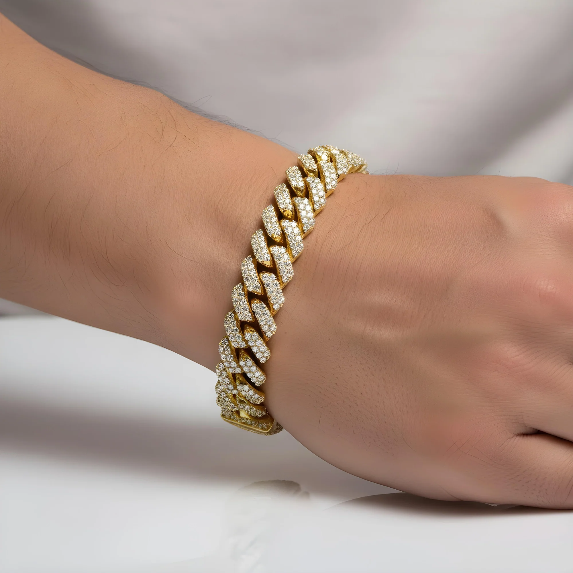 14K Rose Gold 12.5mm Round Diamond Cuban Link Bracelet 10.97ct - Image 8