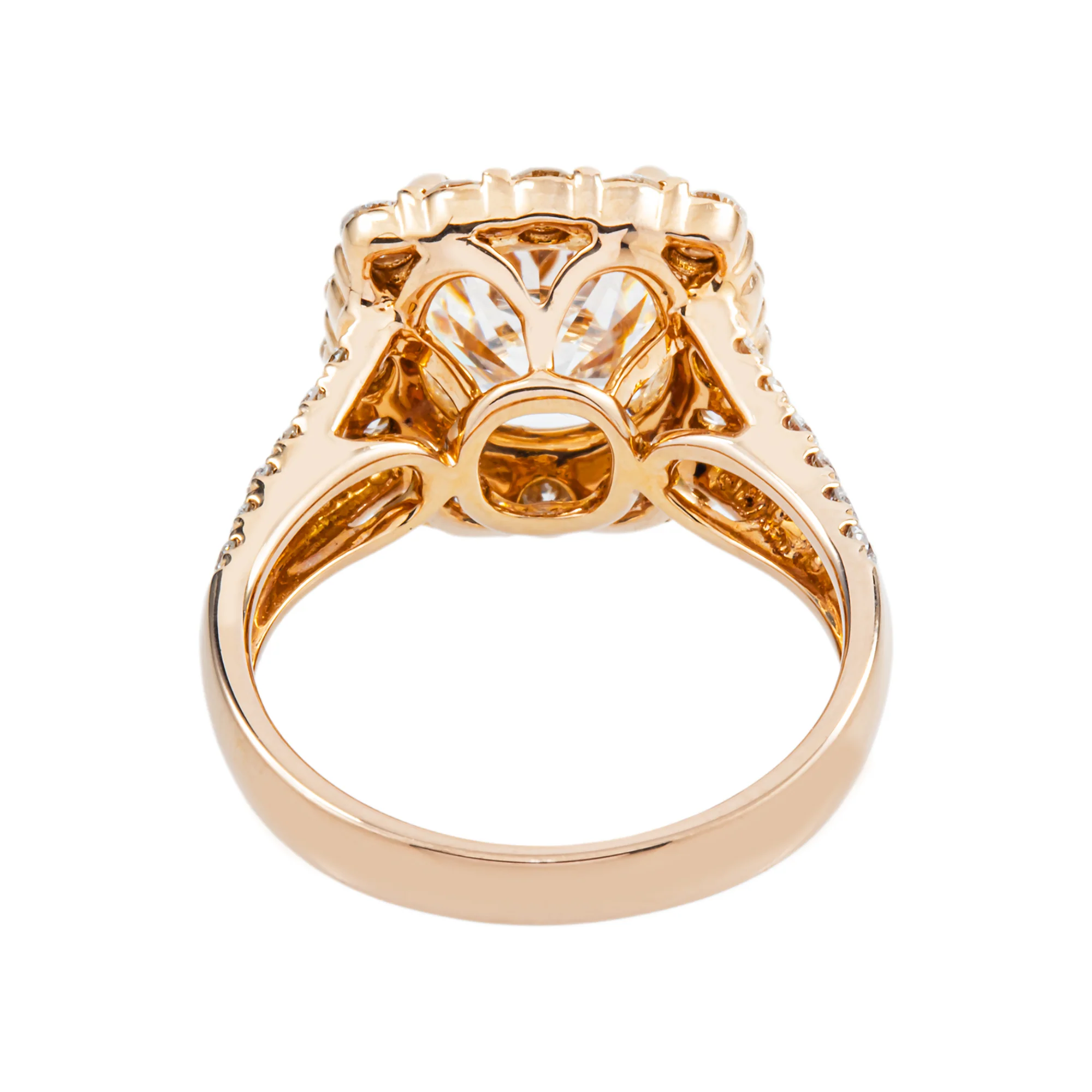 14K Rose Gold 3.03ct Cushion Cut Diamond Engagement Ring 3.21ctw - Image 6