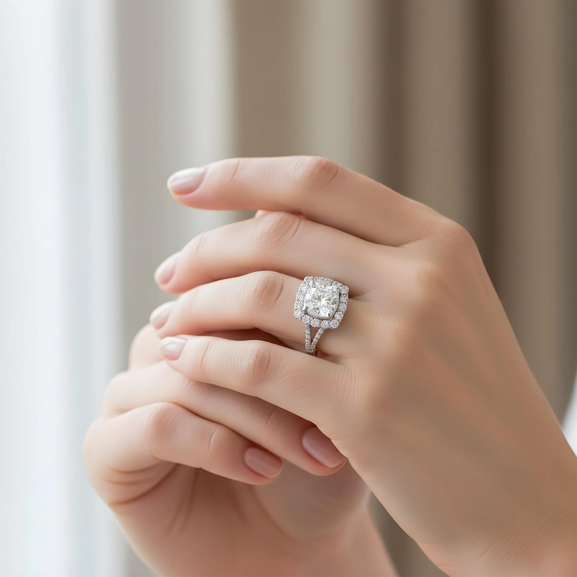 14K Rose Gold 3.03ct Cushion Cut Diamond Engagement Ring 3.21ctw - Image 8