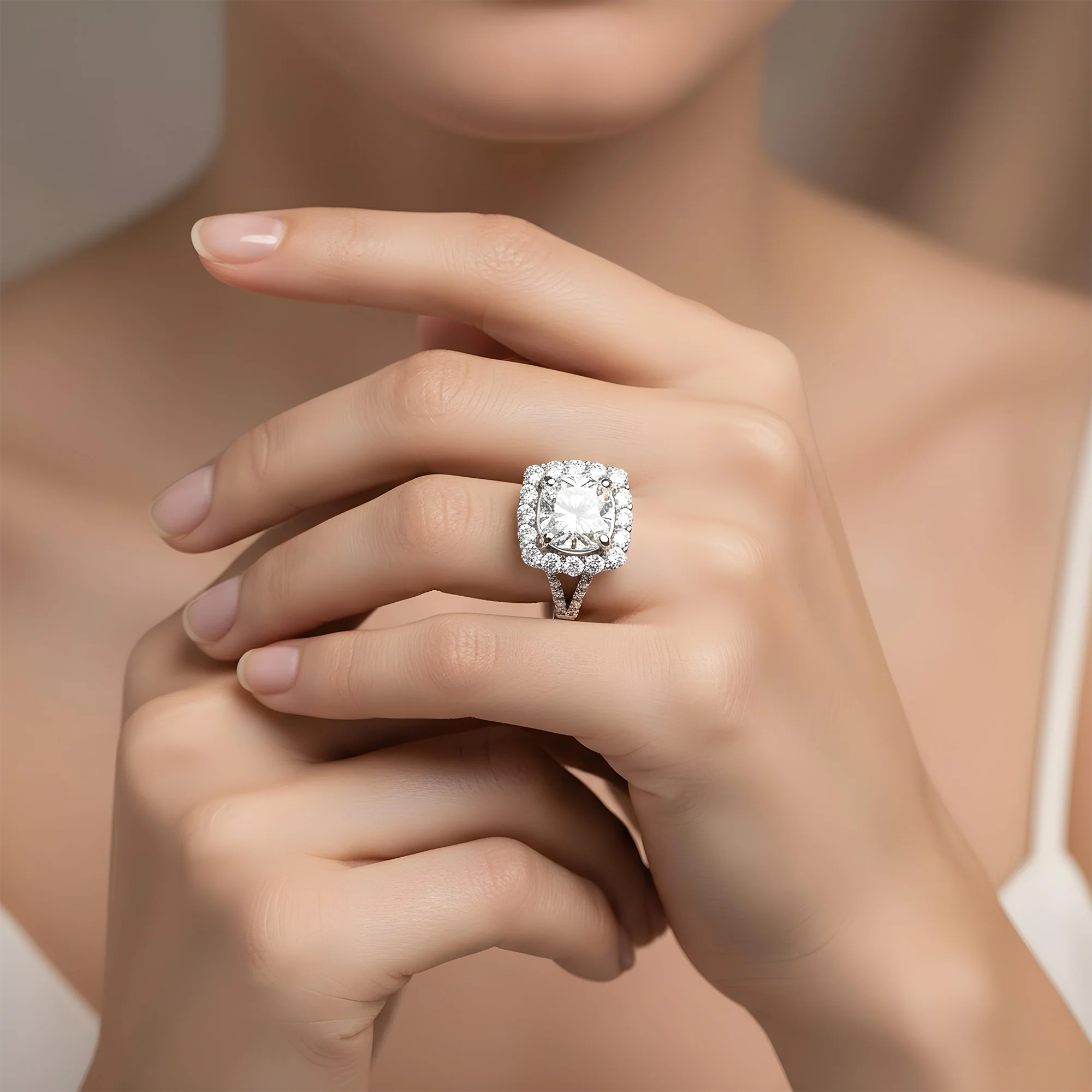 14K Rose Gold 3.03ct Cushion Cut Diamond Engagement Ring 3.21ctw - Image 9