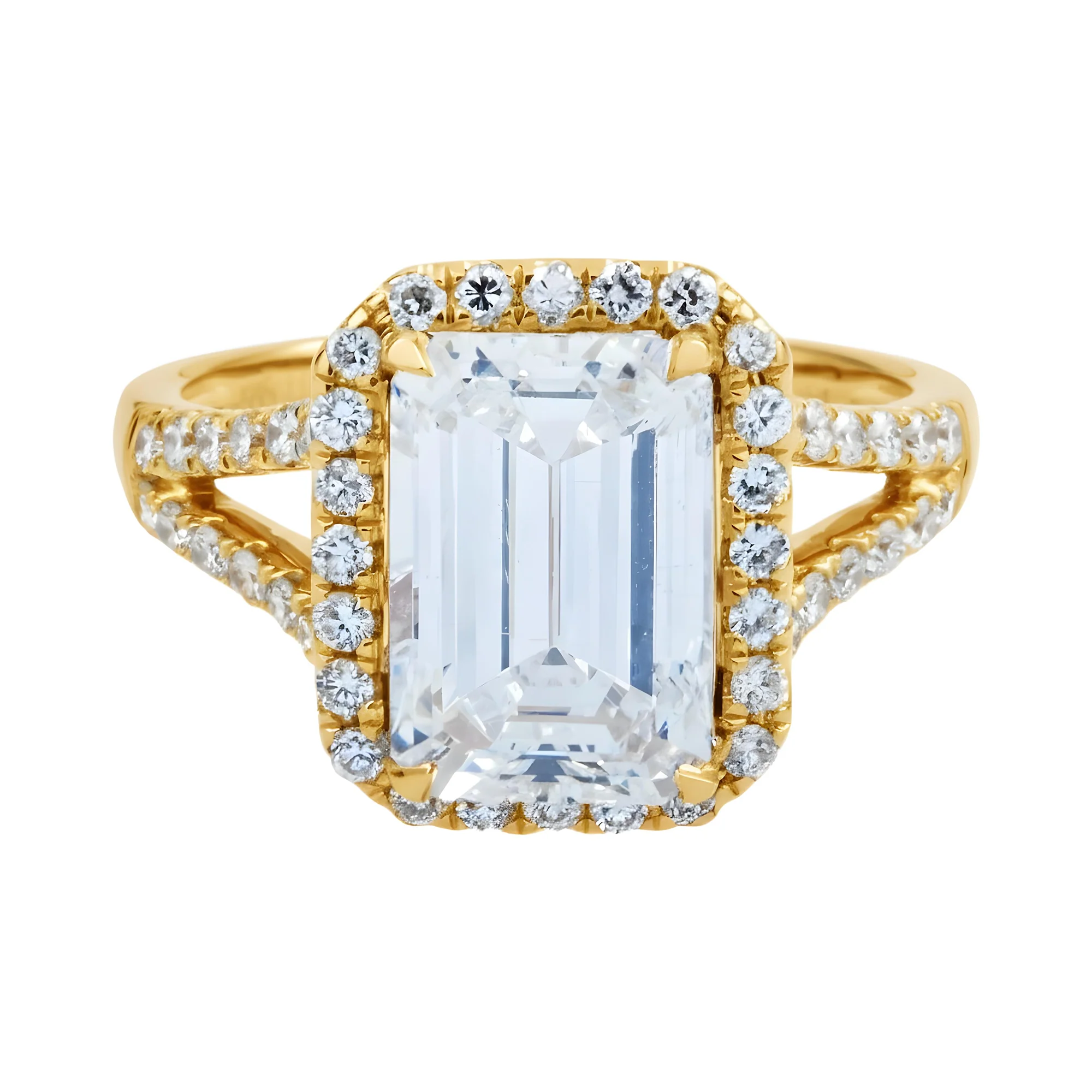 14K Rose Gold 3.5ct Emerald Cut Diamond Engagement Ring 4.07ctw - Image 9