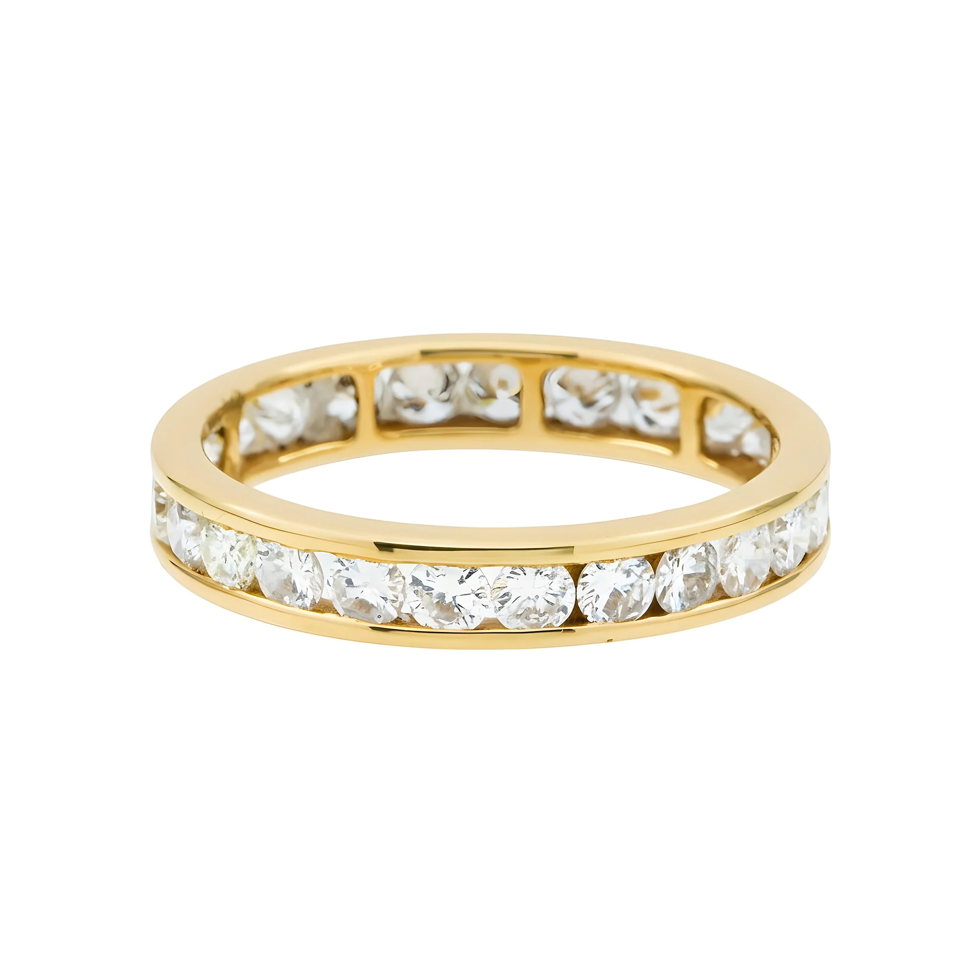 14K Rose Gold Channel Set Round Diamond Eternity Ring 1.55ct (Size 6.5) - Image 7