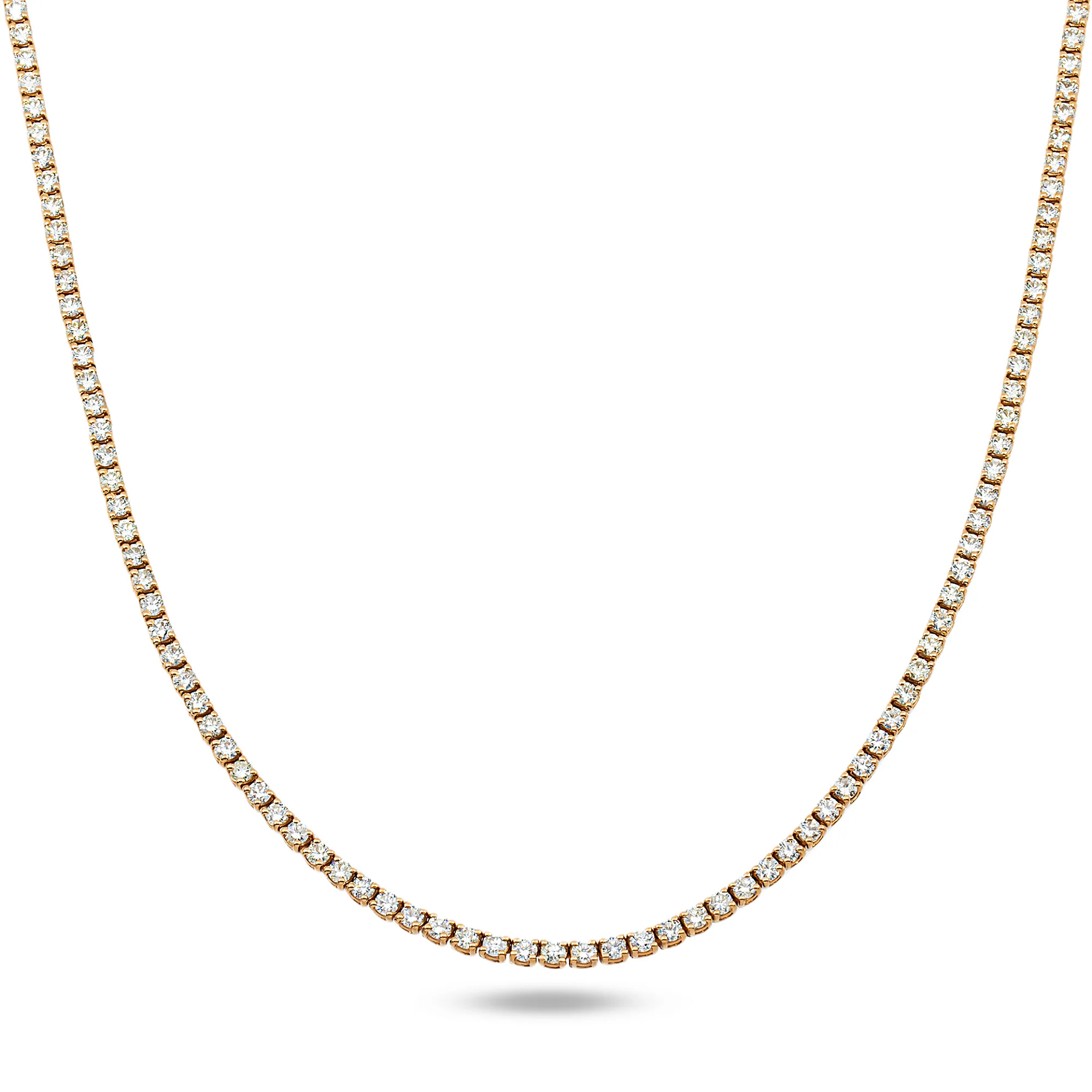 14k Rose Gold Diamond Tennis Chain 12.00ct (16"-22")