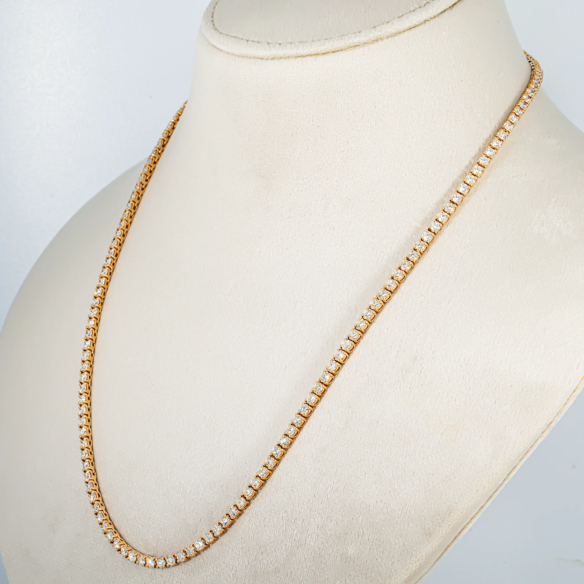 14k Rose Gold Diamond Tennis Chain 12.00ct (16"-22") - Image 2