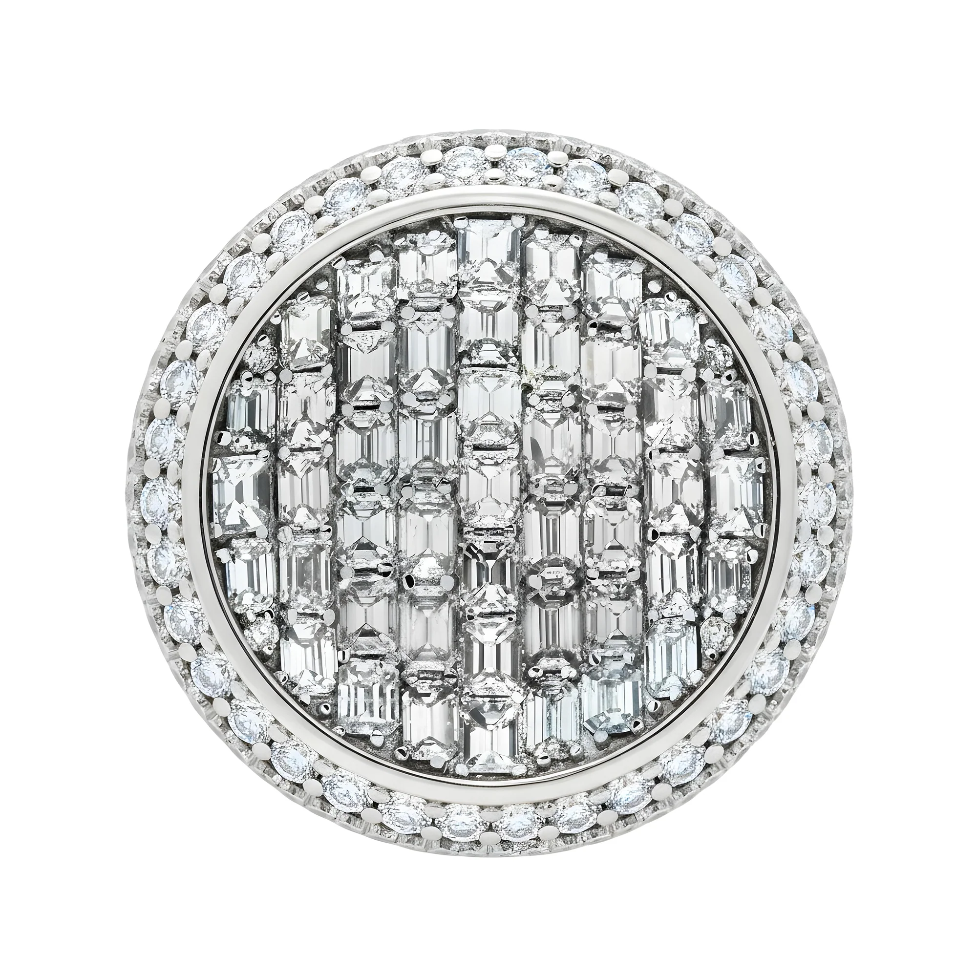 14K Rose Gold Inverted Dome Emerald & Round Cut Diamond Ring 13.91ct - Image 6