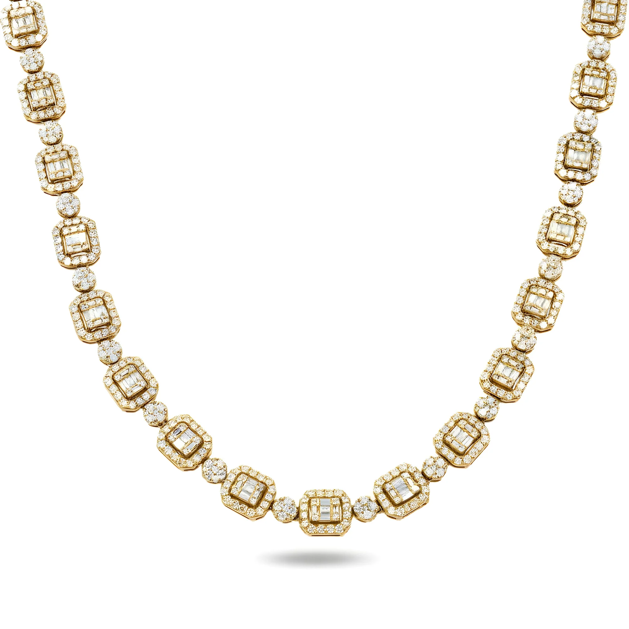 14K Rose Gold Round & Baguette Cut Diamond Tennis Chain 17.57ct - Image 8