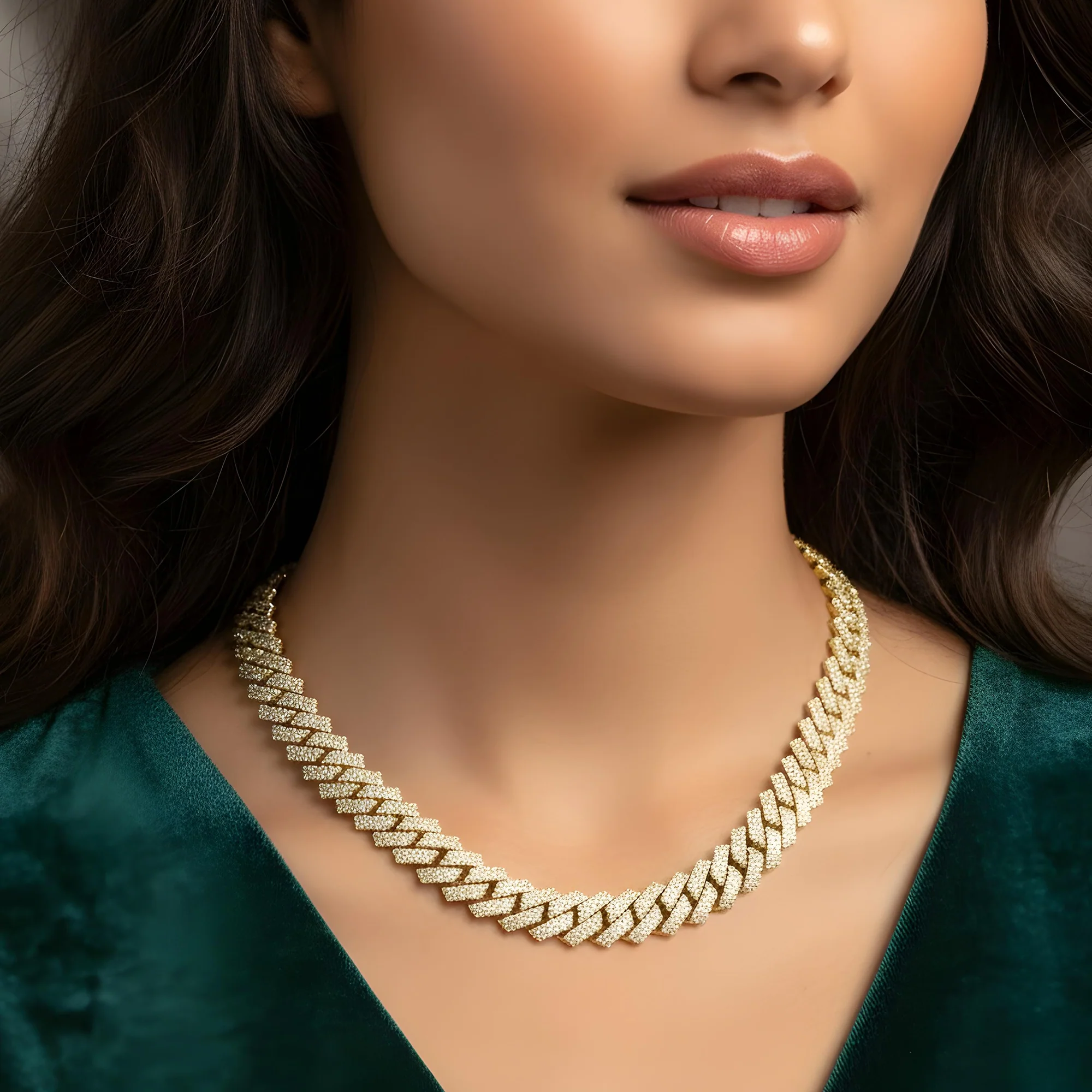 14K Rose Gold Round Diamond Cuban Link Chain 57.0ct - Image 9