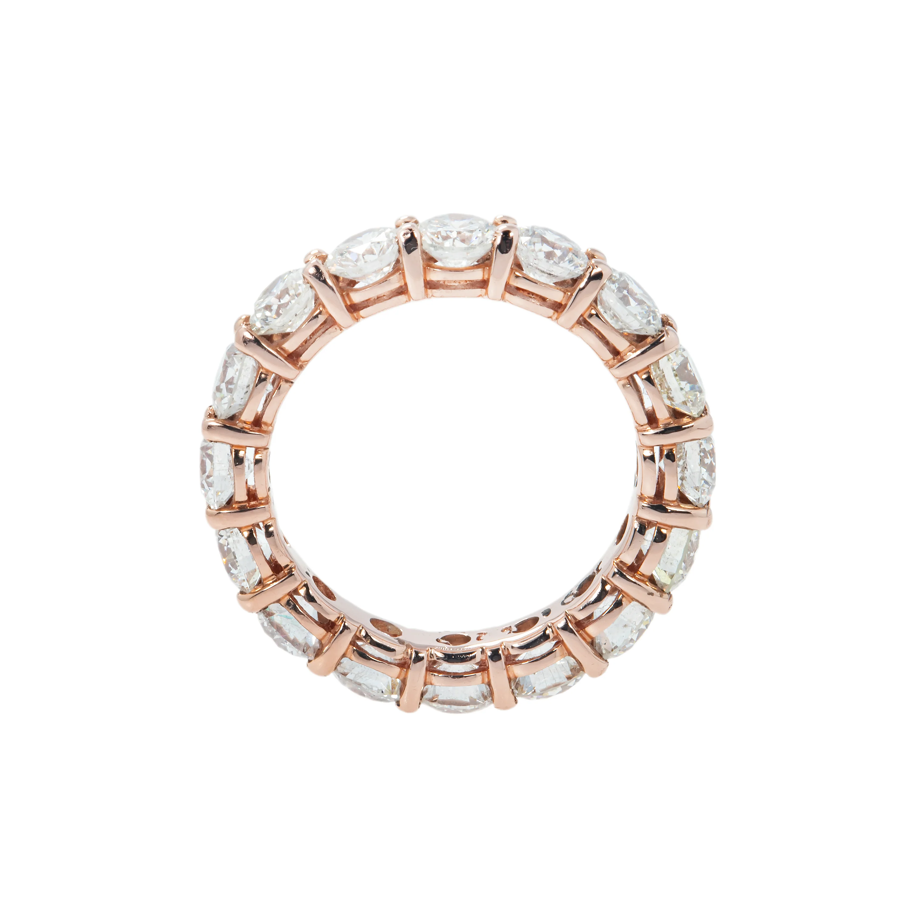 14K Rose Gold Round Diamond Eternity Ring 4.20ct (size 5.75-7) - Image 3