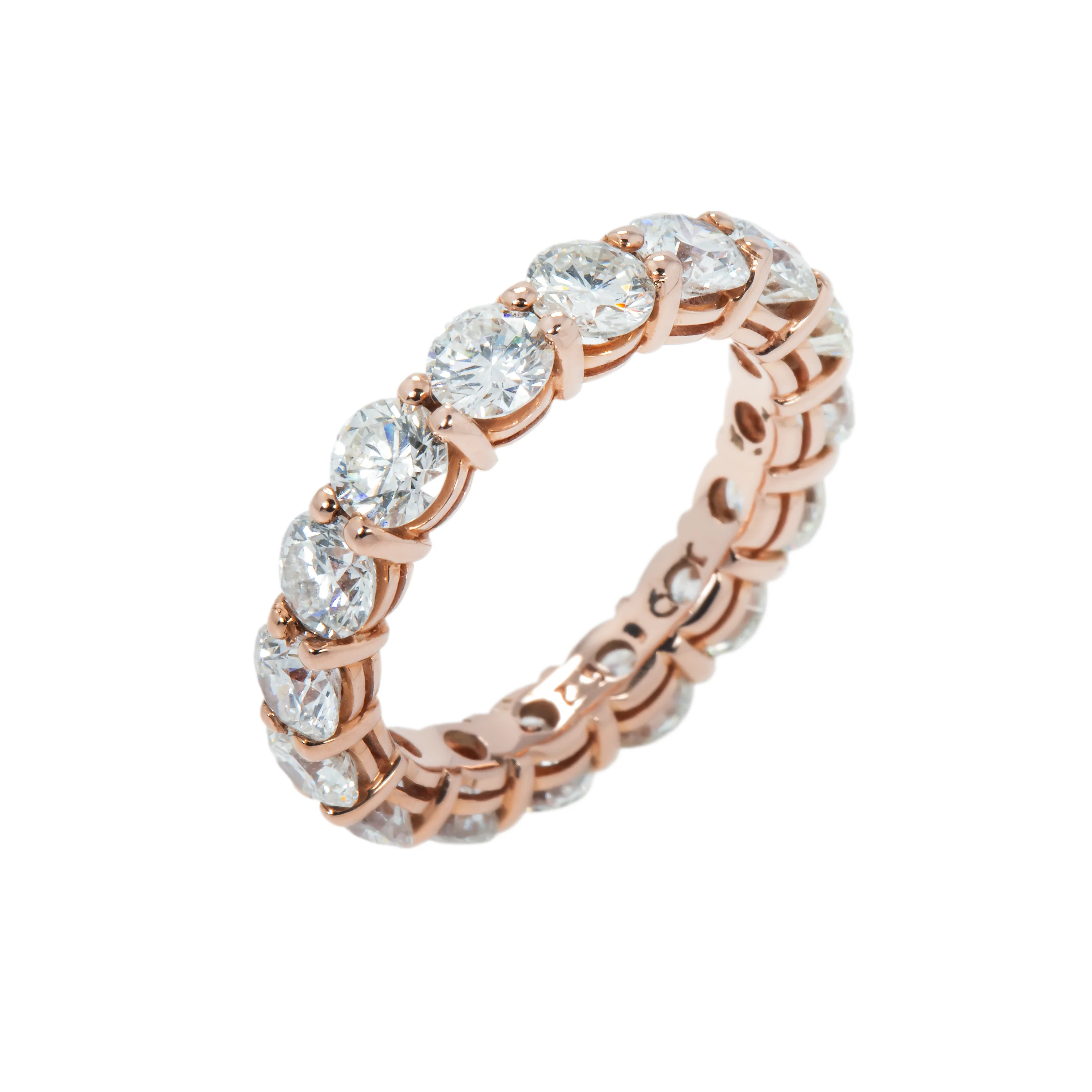 14K Rose Gold Round Diamond Eternity Ring 4.20ct (size 5.75-7) - Image 4