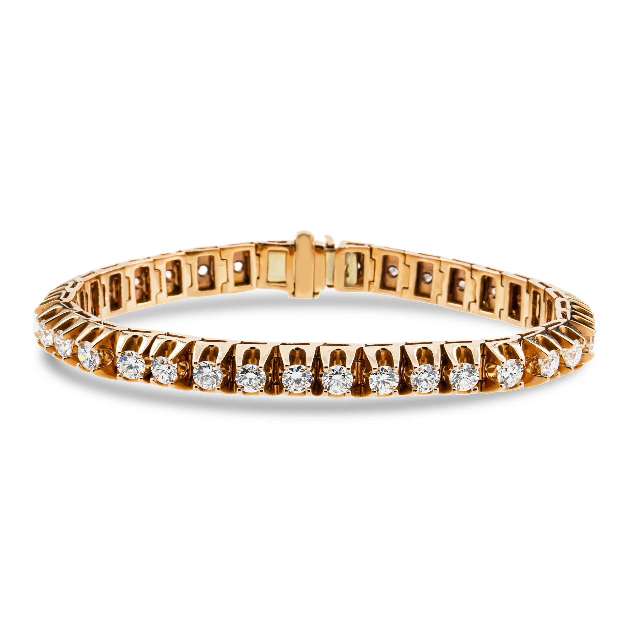 14K Rose Gold Round Diamond Tennis Bracelet 11.40ct - Image 6