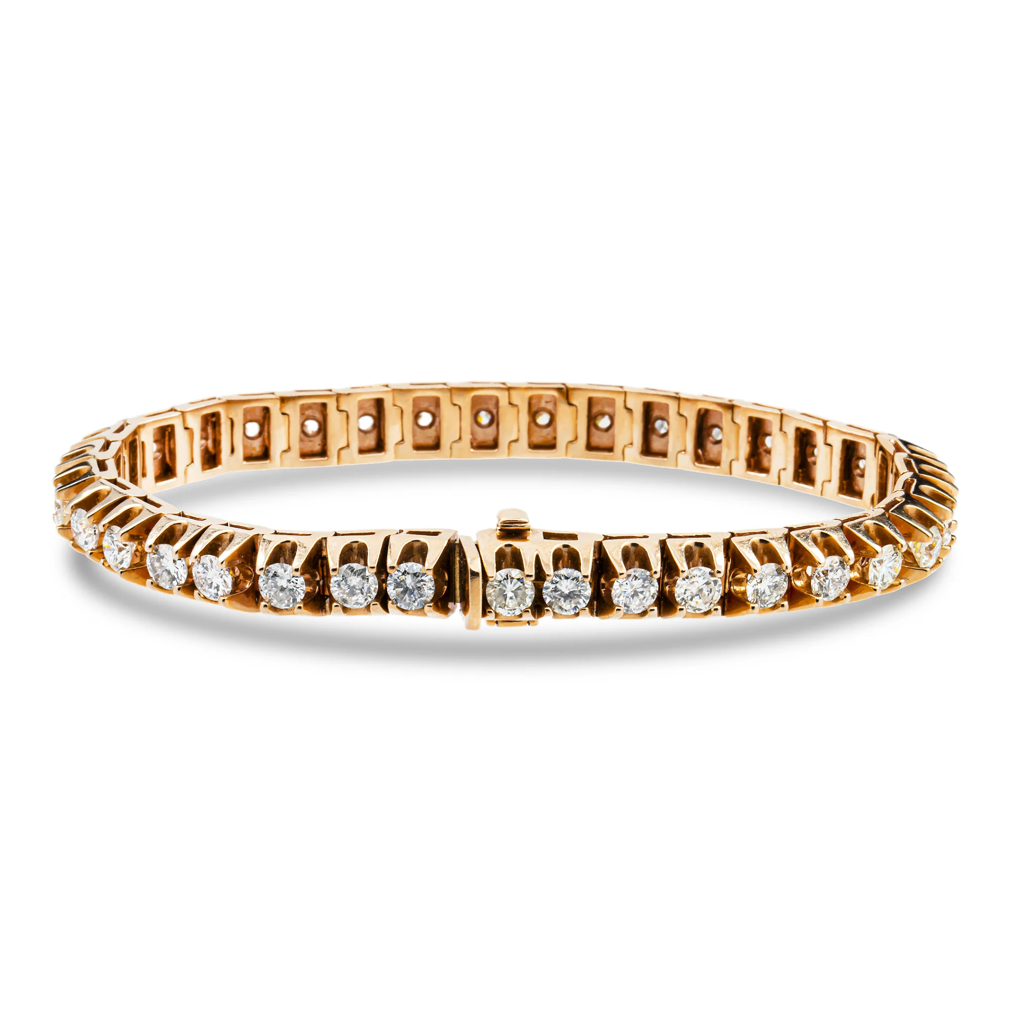 14K Rose Gold Round Diamond Tennis Bracelet 11.40ct - Image 8