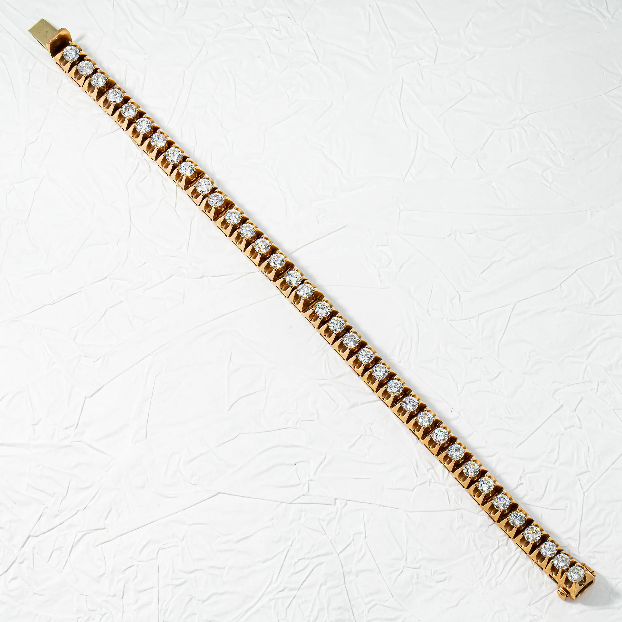 14K Rose Gold Round Diamond Tennis Bracelet 11.40ct - Image 9