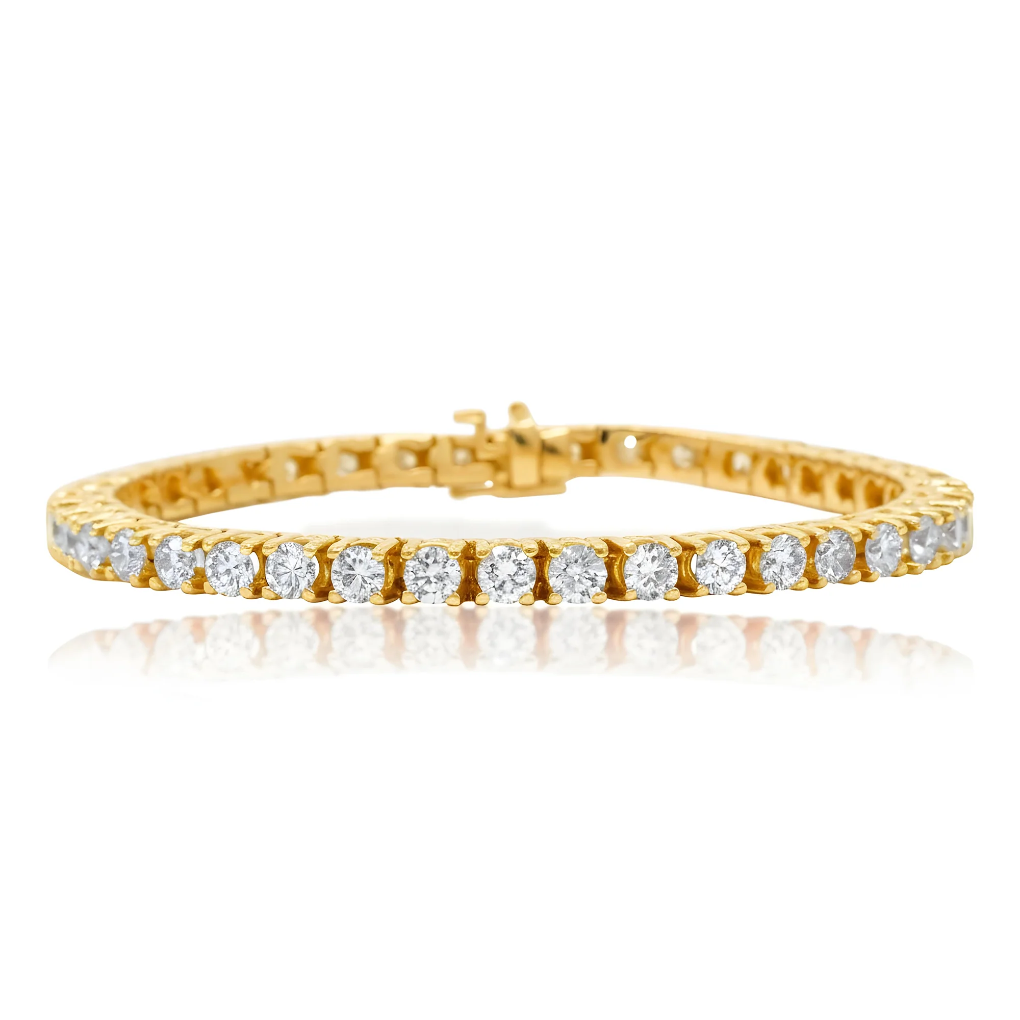 14K Rose Gold Round Diamond Tennis Bracelet 9.78ct - Image 6