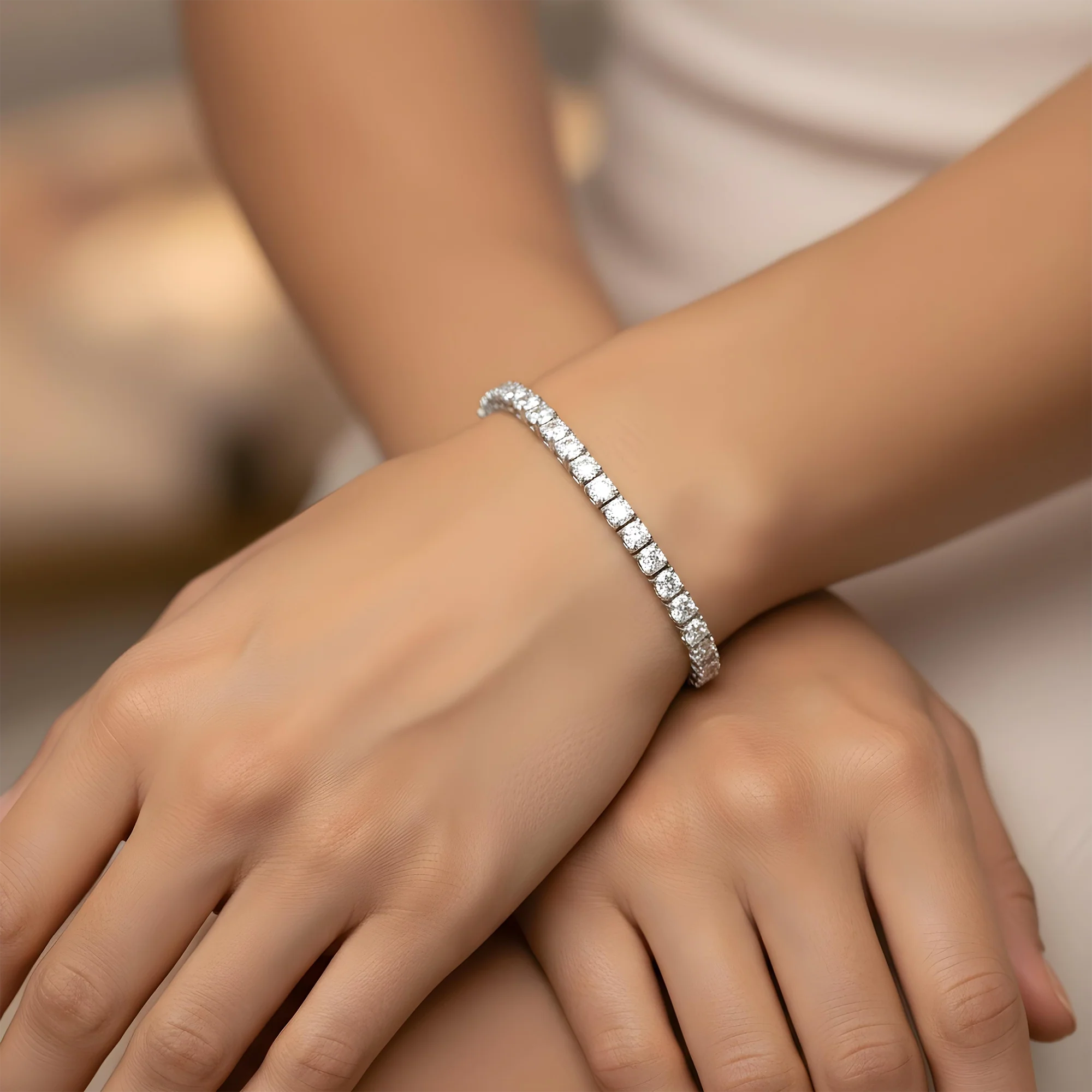 18K Rose Gold Round Diamond Tennis Bracelet 8.30ct - Image 5