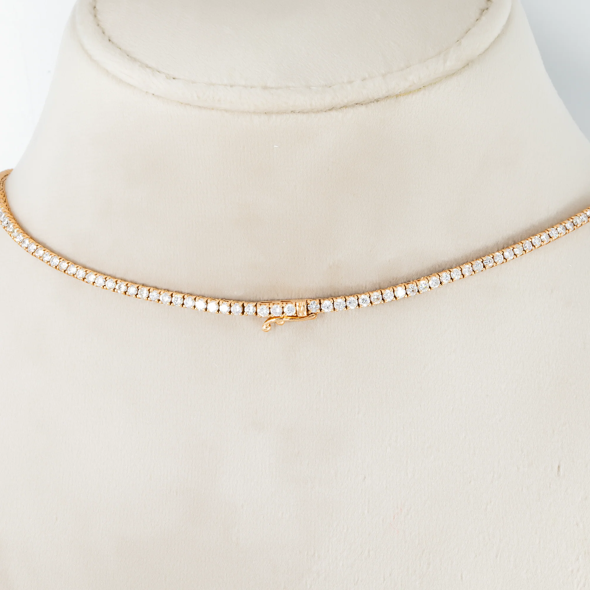 14K Rose Gold Round Diamond Tennis Chain 9.52ct (16"-22") - Image 2