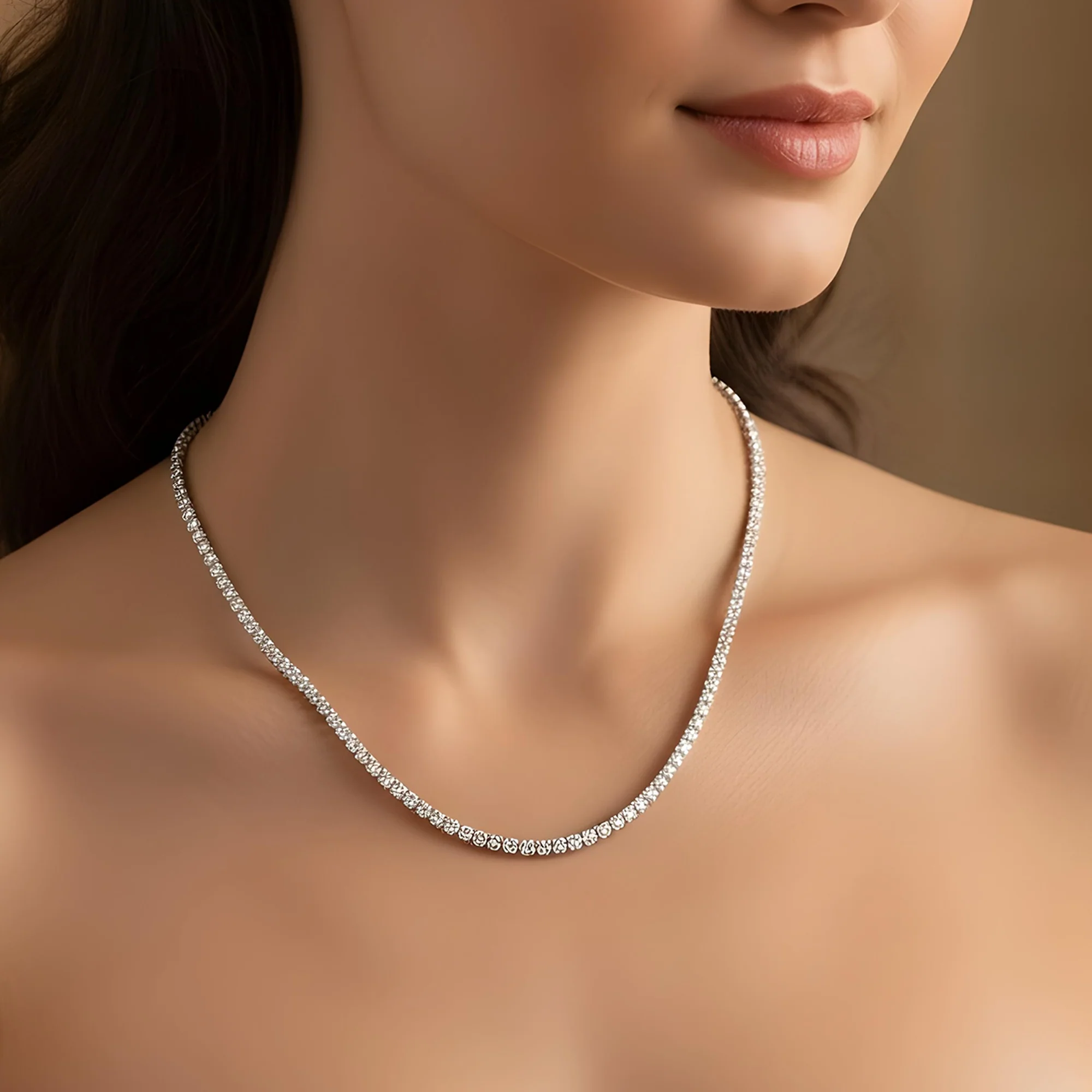 14K Rose Gold Round Diamond Tennis Chain 9.52ct (16"-22") - Image 5