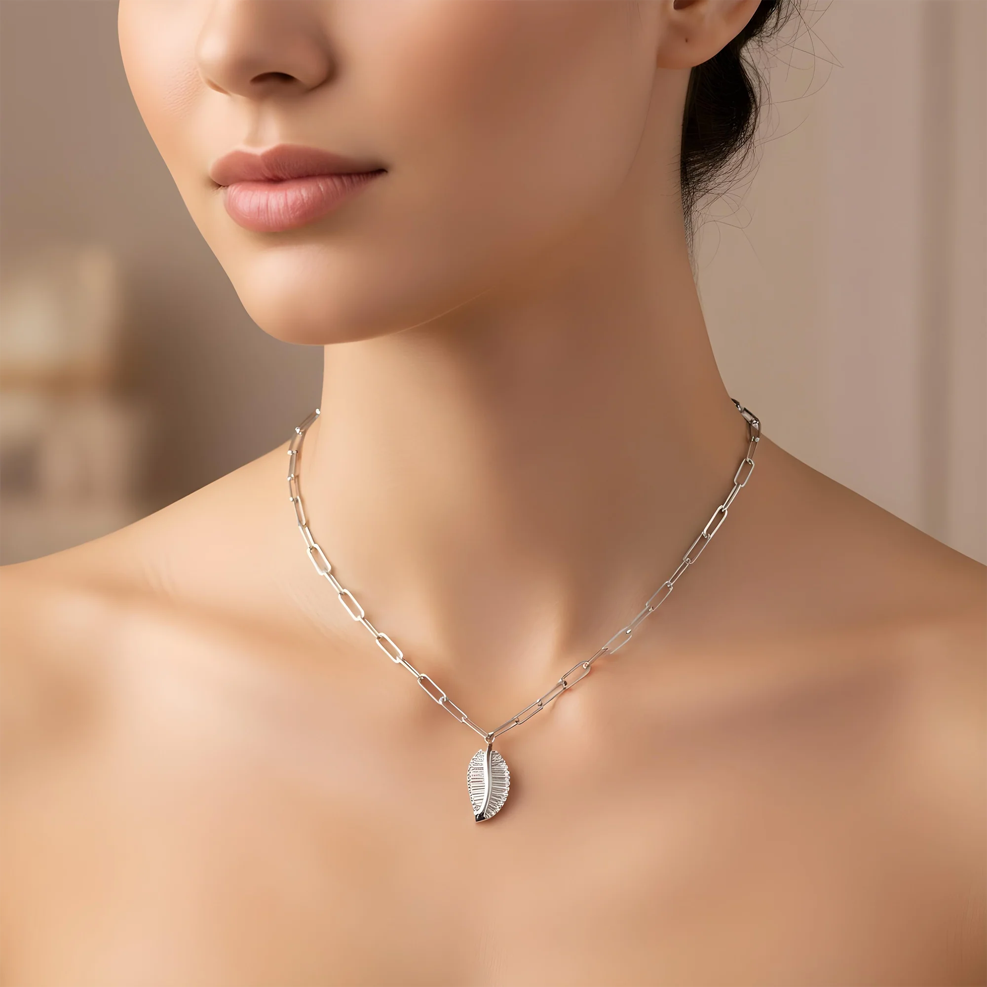 14K Two Tone Baguette Cut Diamond Leaf Pendant & Chain Necklace 0.90ct - Image 5