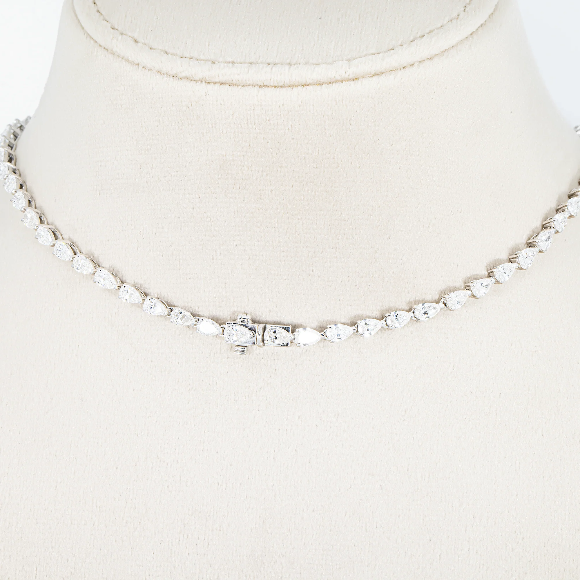 14K Two Tone Pear Cut Fancy Yellow Diamond Drop Necklace 35.20ct - Image 4