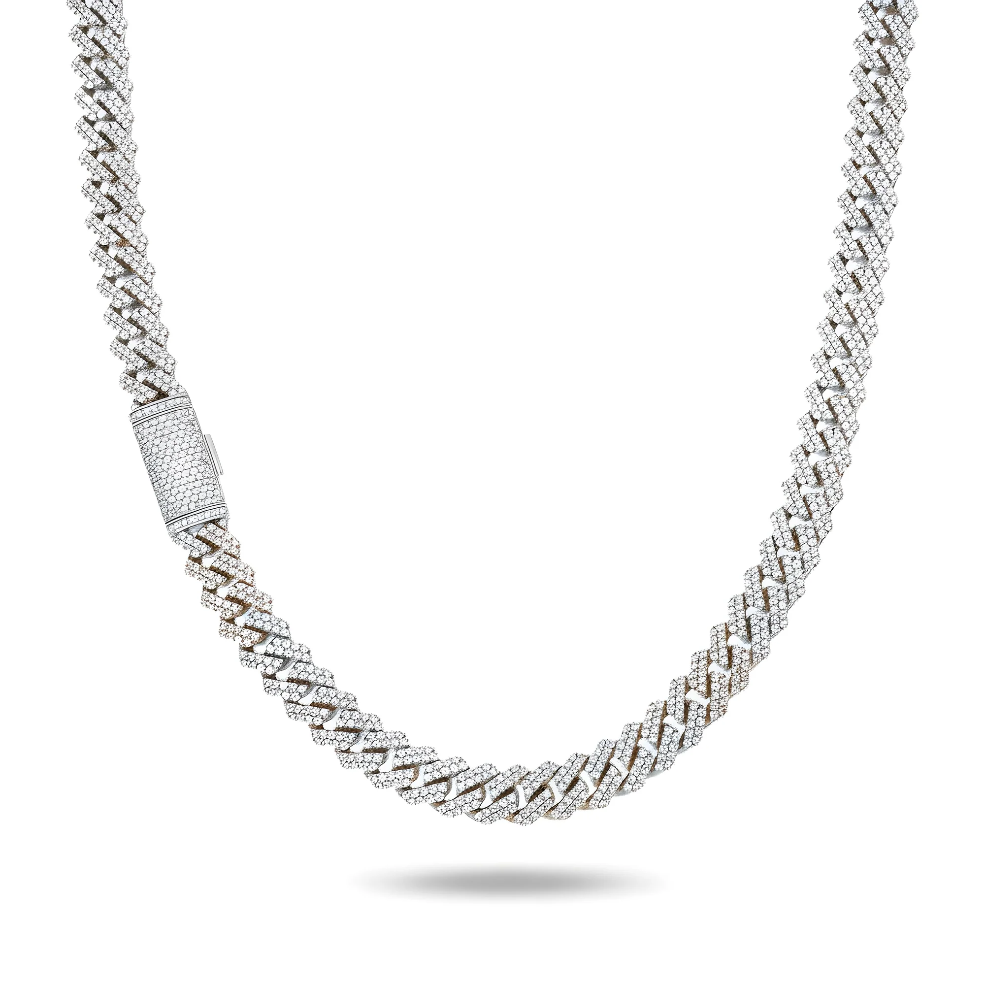 14K Two Tone 11mm Round Diamond Cuban Link Chain 22.0ct - Image 4
