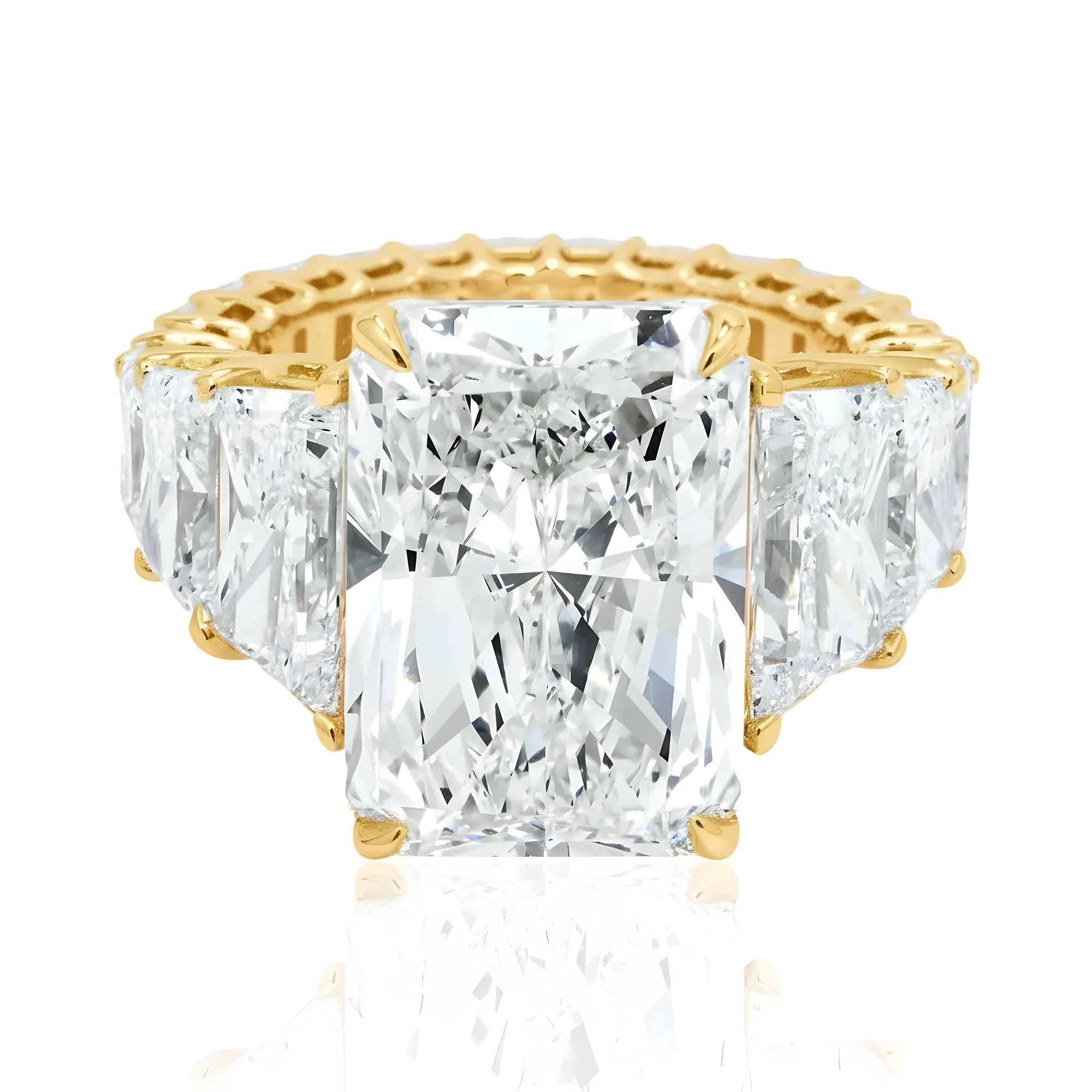 14K White 10.03ct Radiant Cut Diamond Engagement Ring 17.42ctw - Image 7