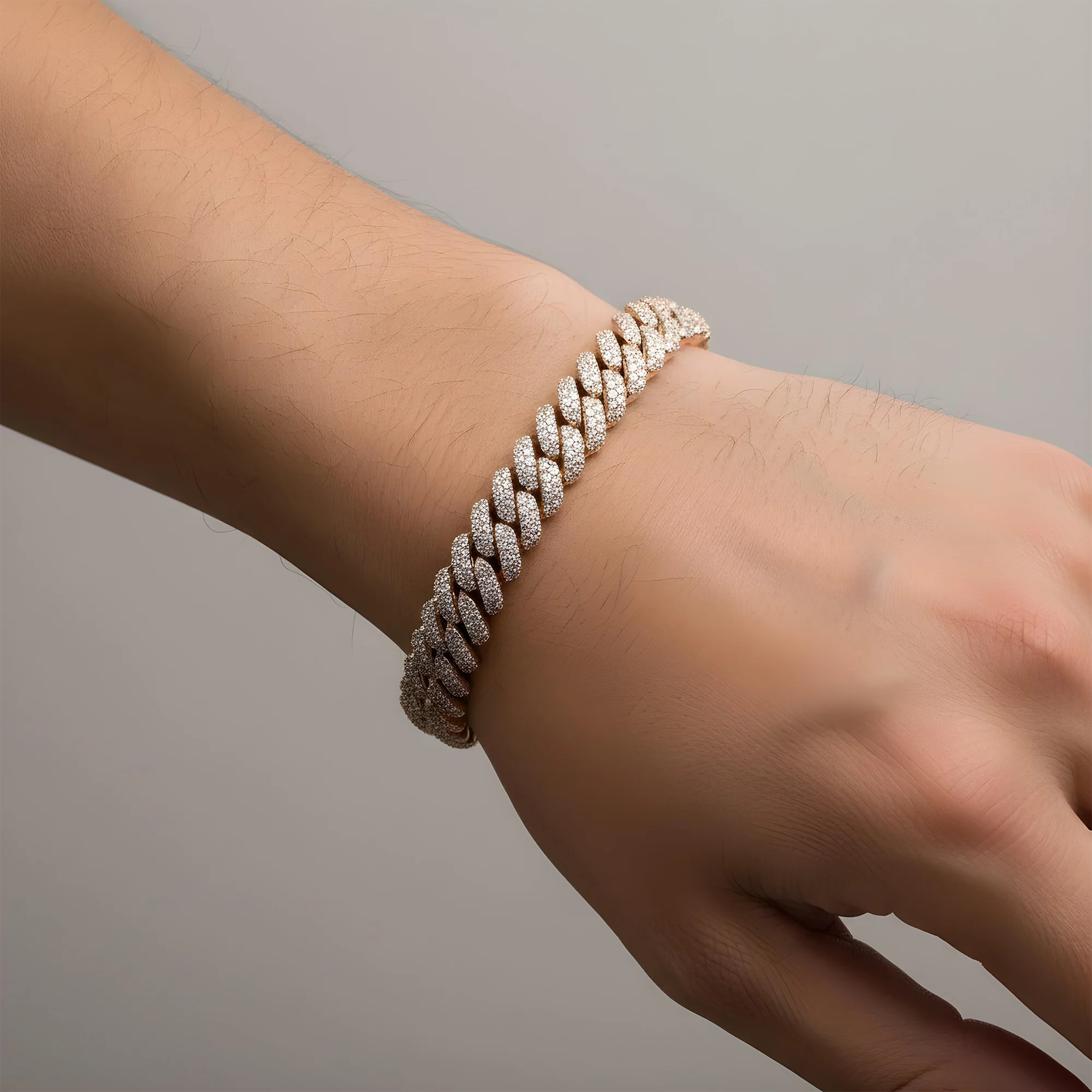 14K White Gold 10mm Round Diamond Cuban Link Bracelet 7.0ct - Image 10