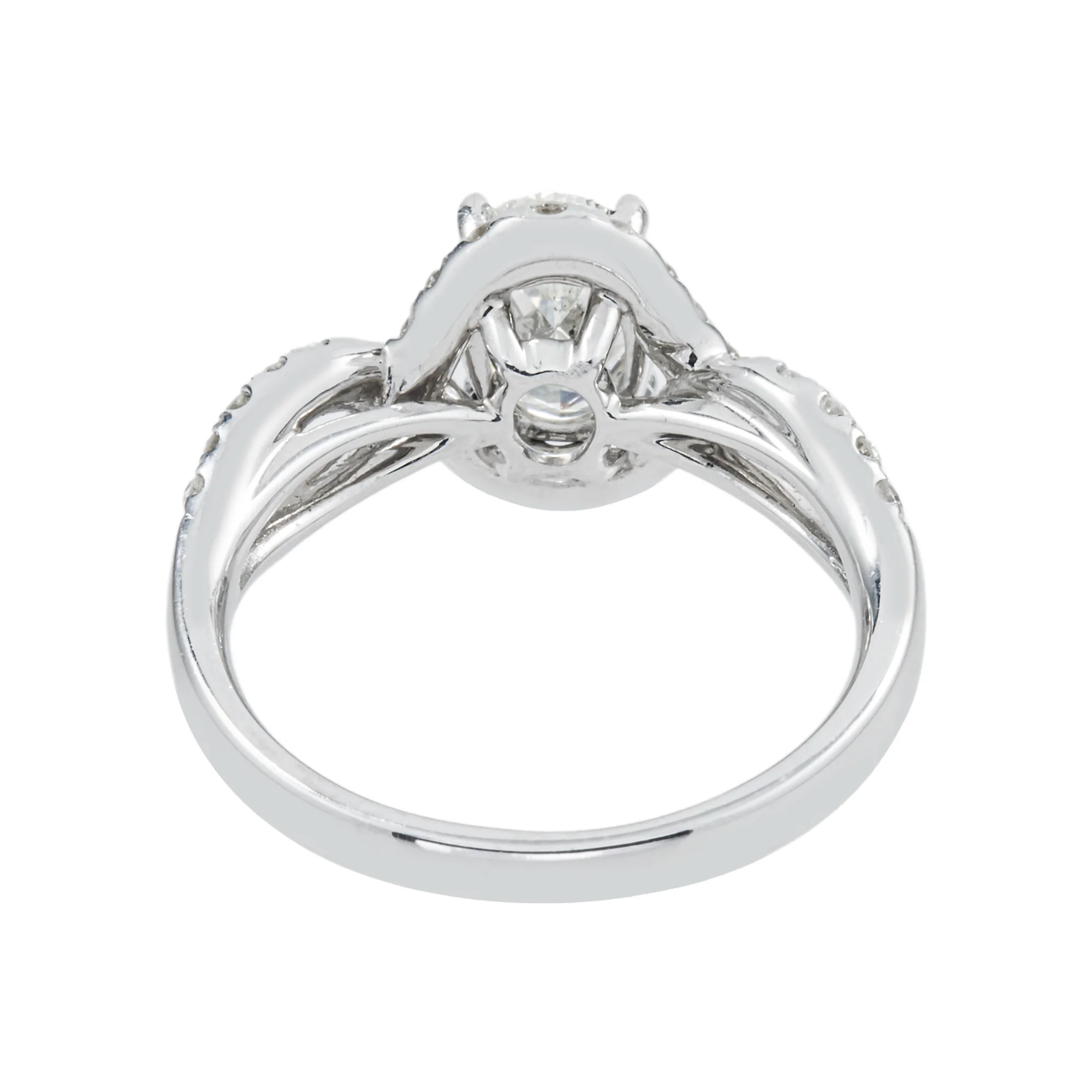 14K White Gold 1.01ct Oval Cut Diamond Engagement Ring 1.50ctw - Image 3