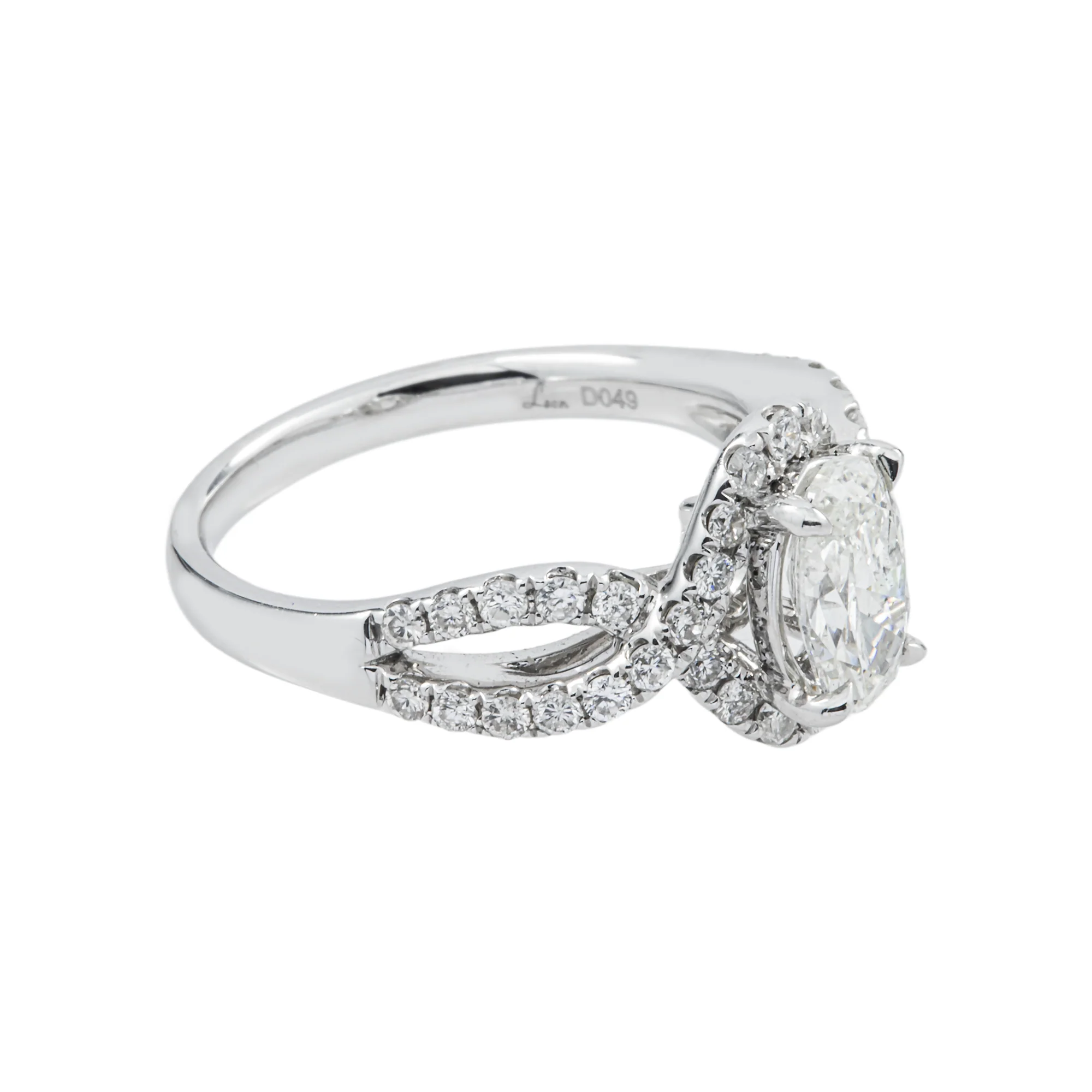 14K White Gold 1.01ct Oval Cut Diamond Engagement Ring 1.50ctw - Image 4