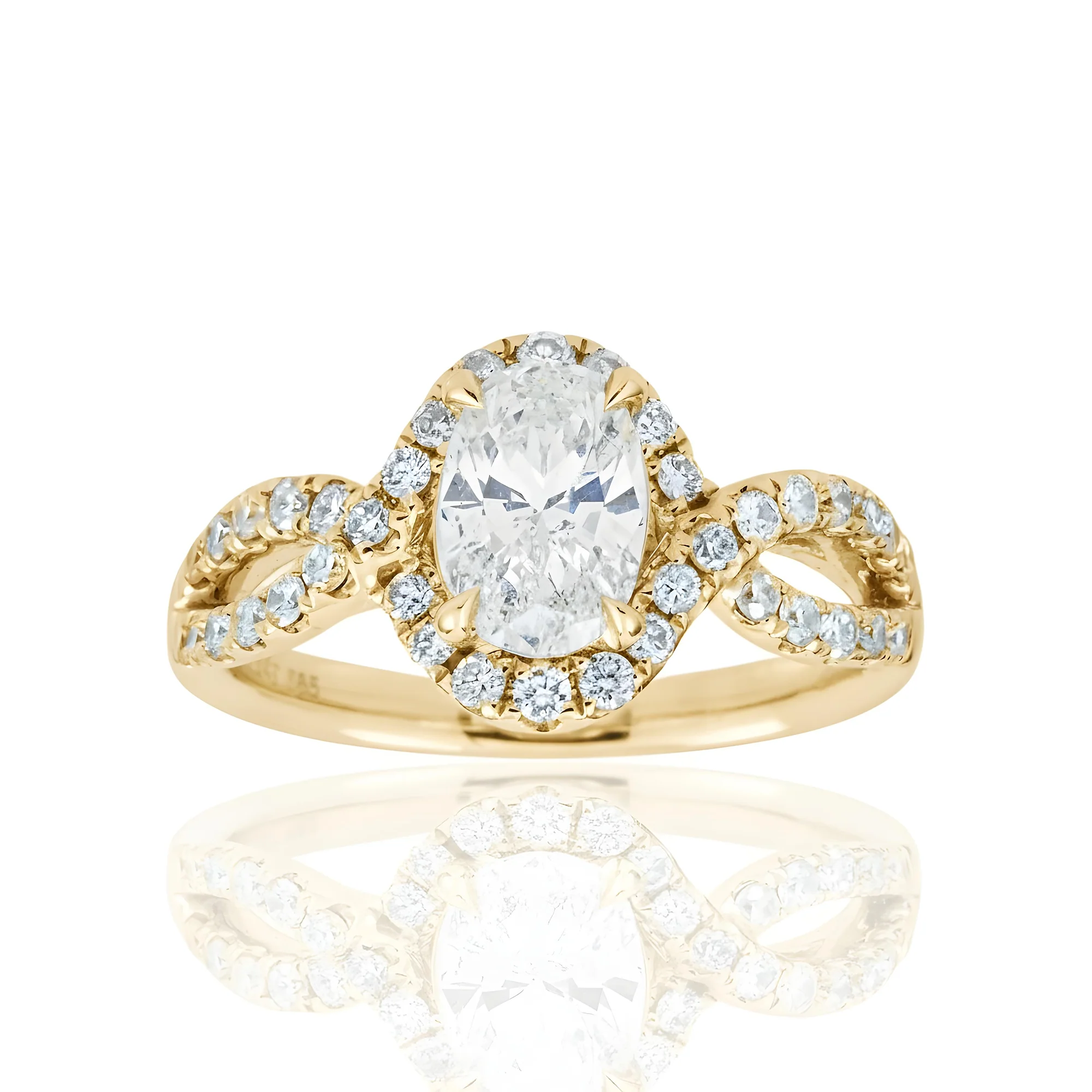 14K White Gold 1.01ct Oval Cut Diamond Engagement Ring 1.50ctw - Image 6