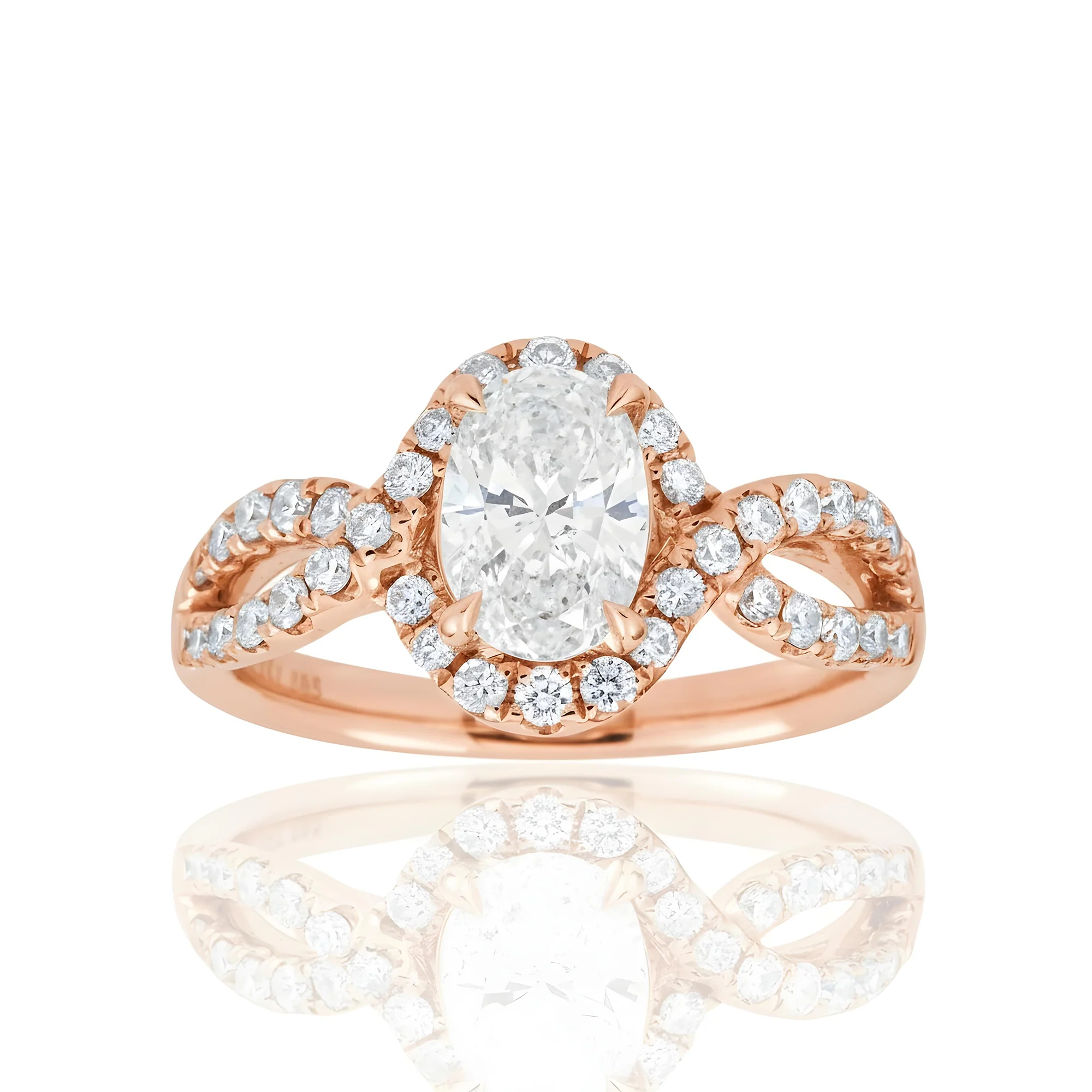 14K White Gold 1.01ct Oval Cut Diamond Engagement Ring 1.50ctw - Image 8