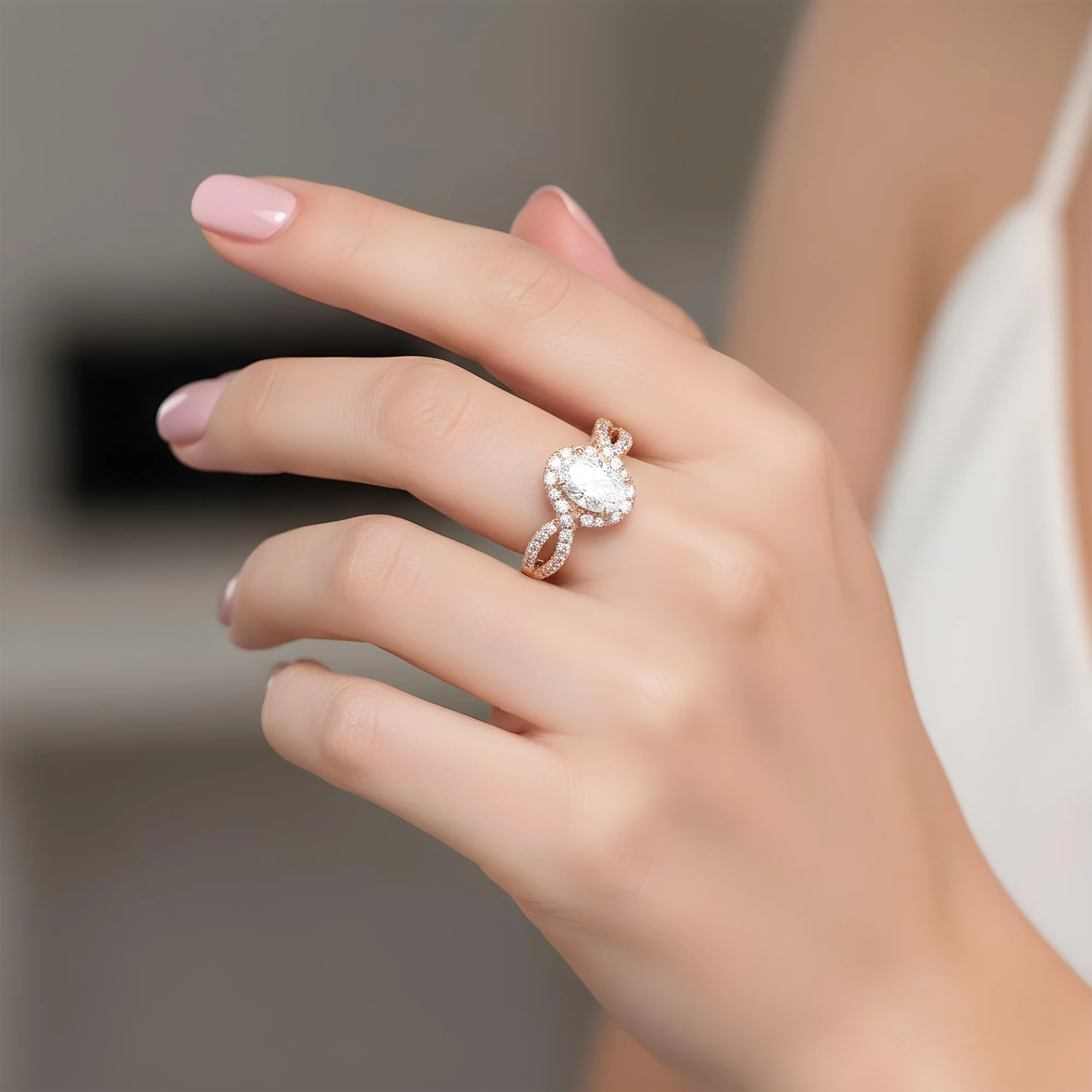 14K White Gold 1.01ct Oval Cut Diamond Engagement Ring 1.50ctw - Image 9