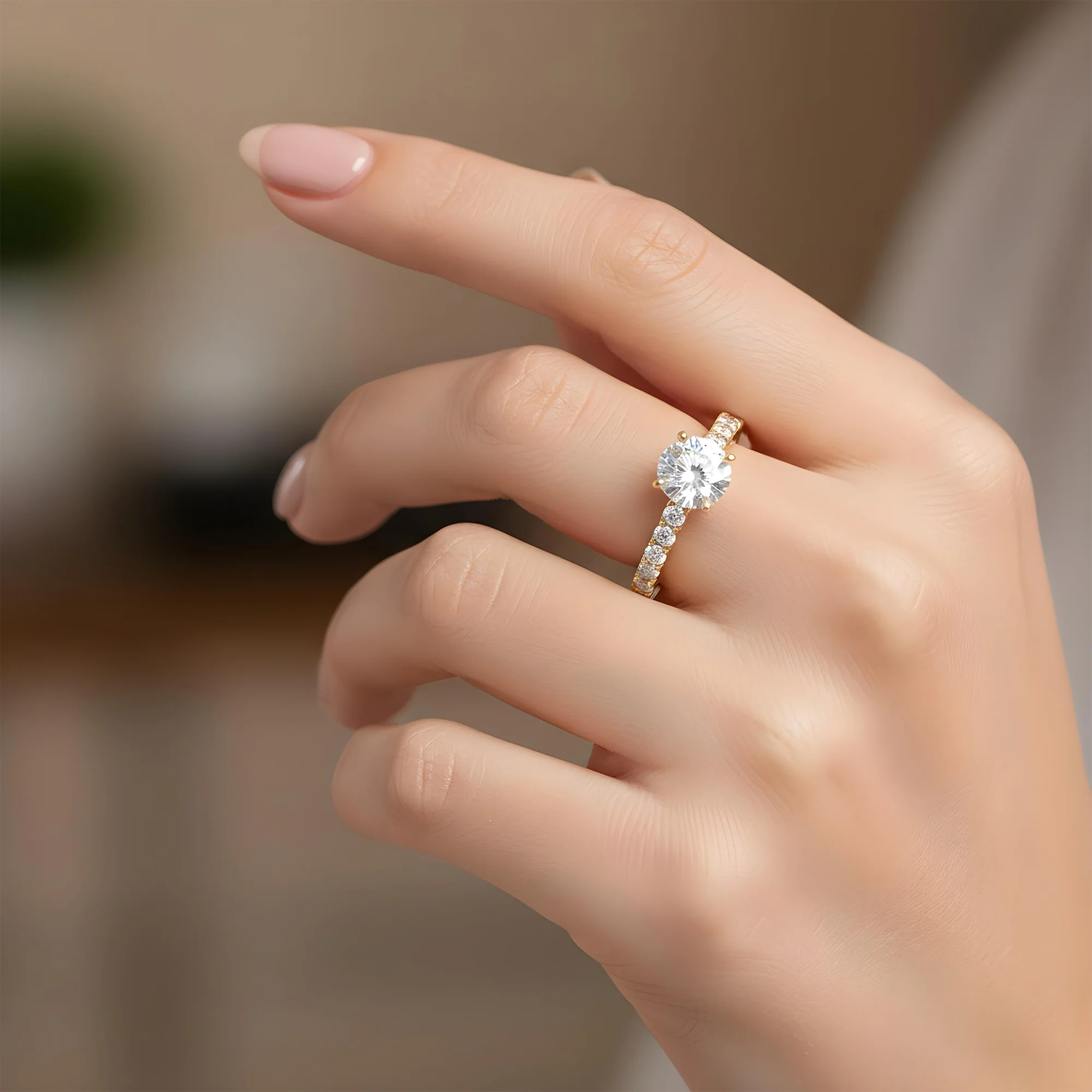 GIA 14K White Gold 1.05ct Round Diamond Engagement Ring 1.45ctw - Image 8