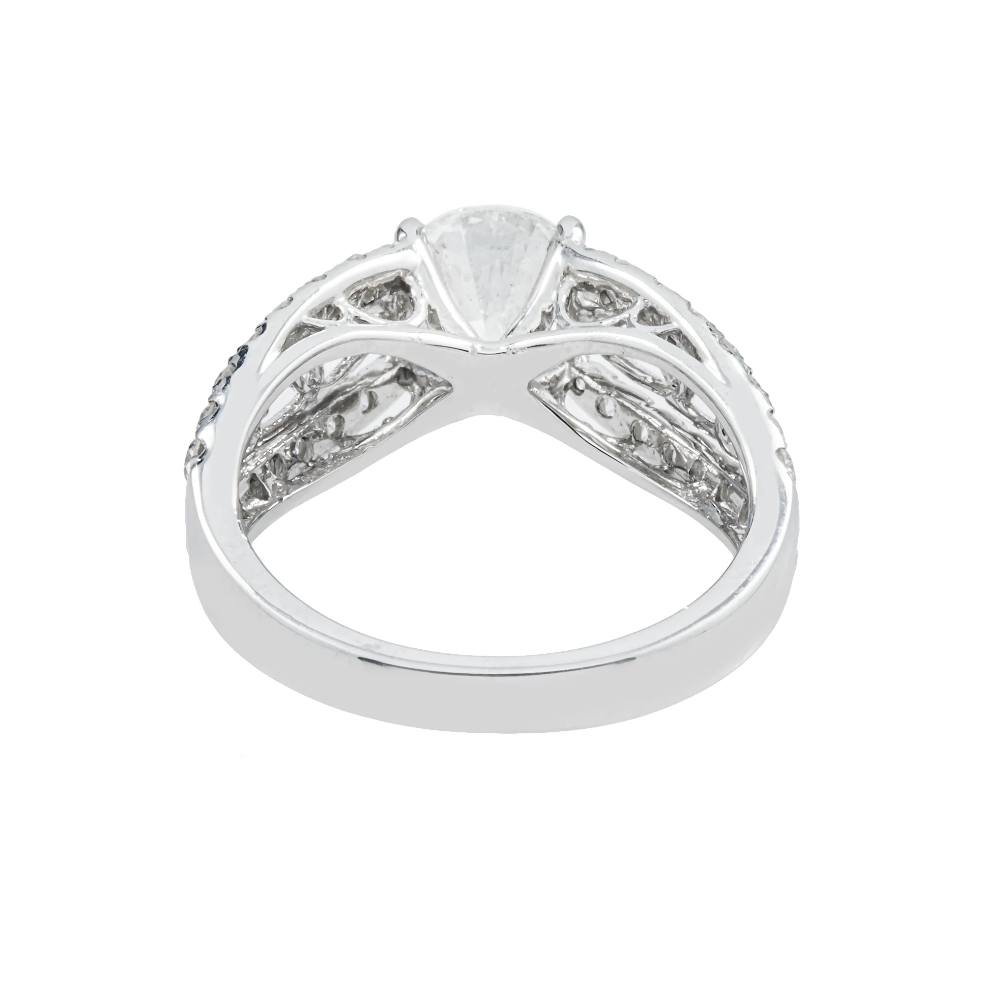 14K White Gold 1.60ct Round Diamond Engagement Ring 2.34ctw - Image 4