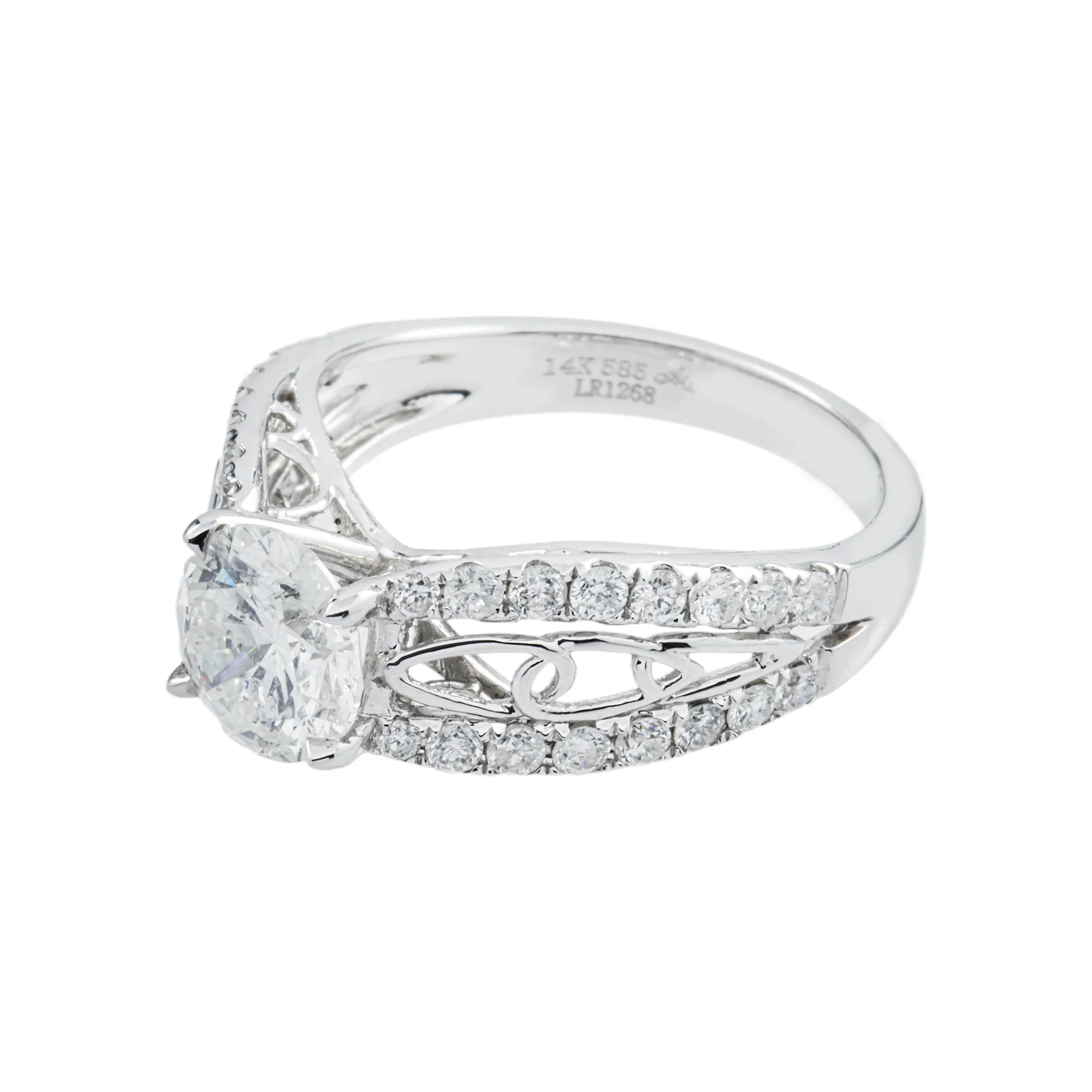 14K White Gold 1.60ct Round Diamond Engagement Ring 2.34ctw - Image 5