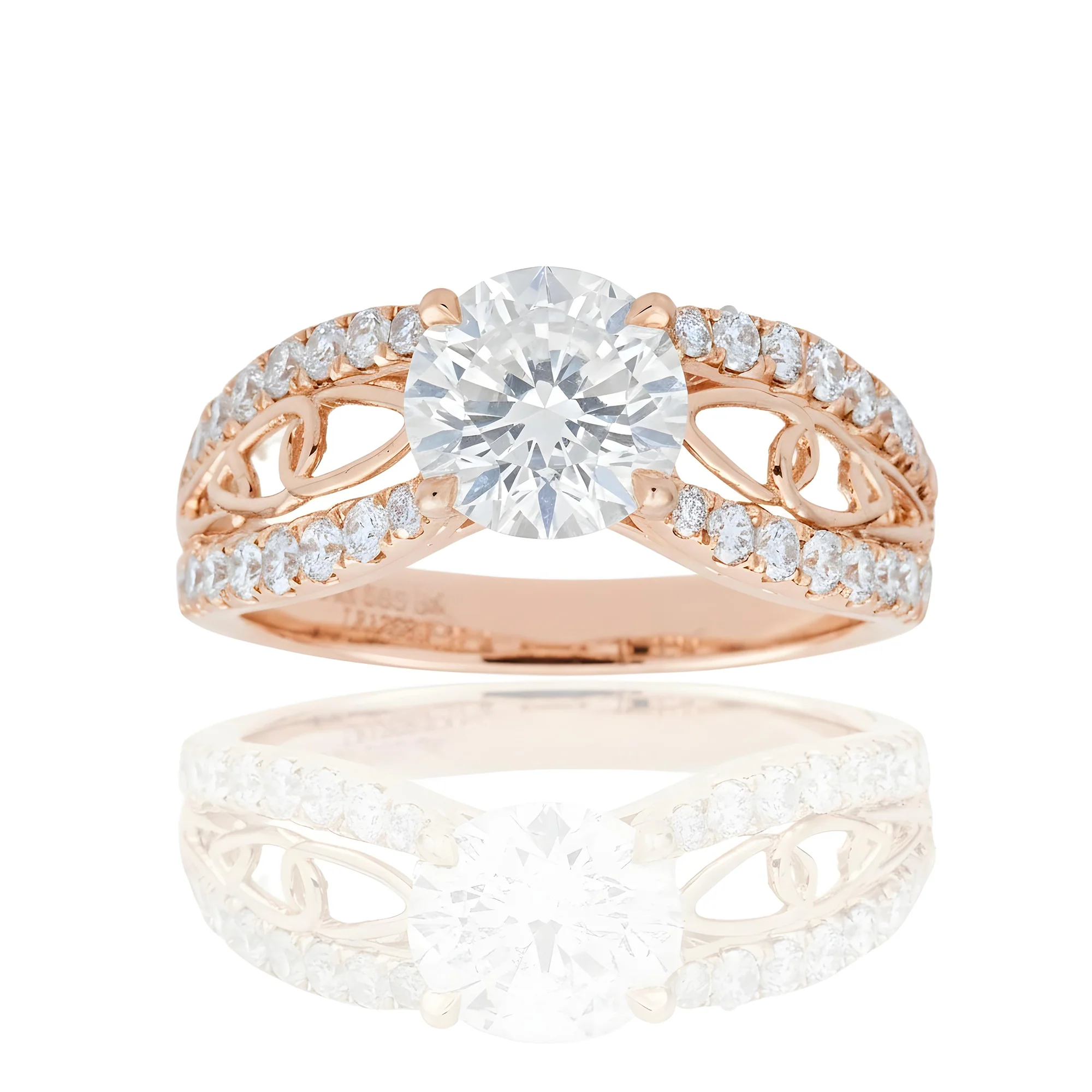 14K White Gold 1.60ct Round Diamond Engagement Ring 2.34ctw - Image 8