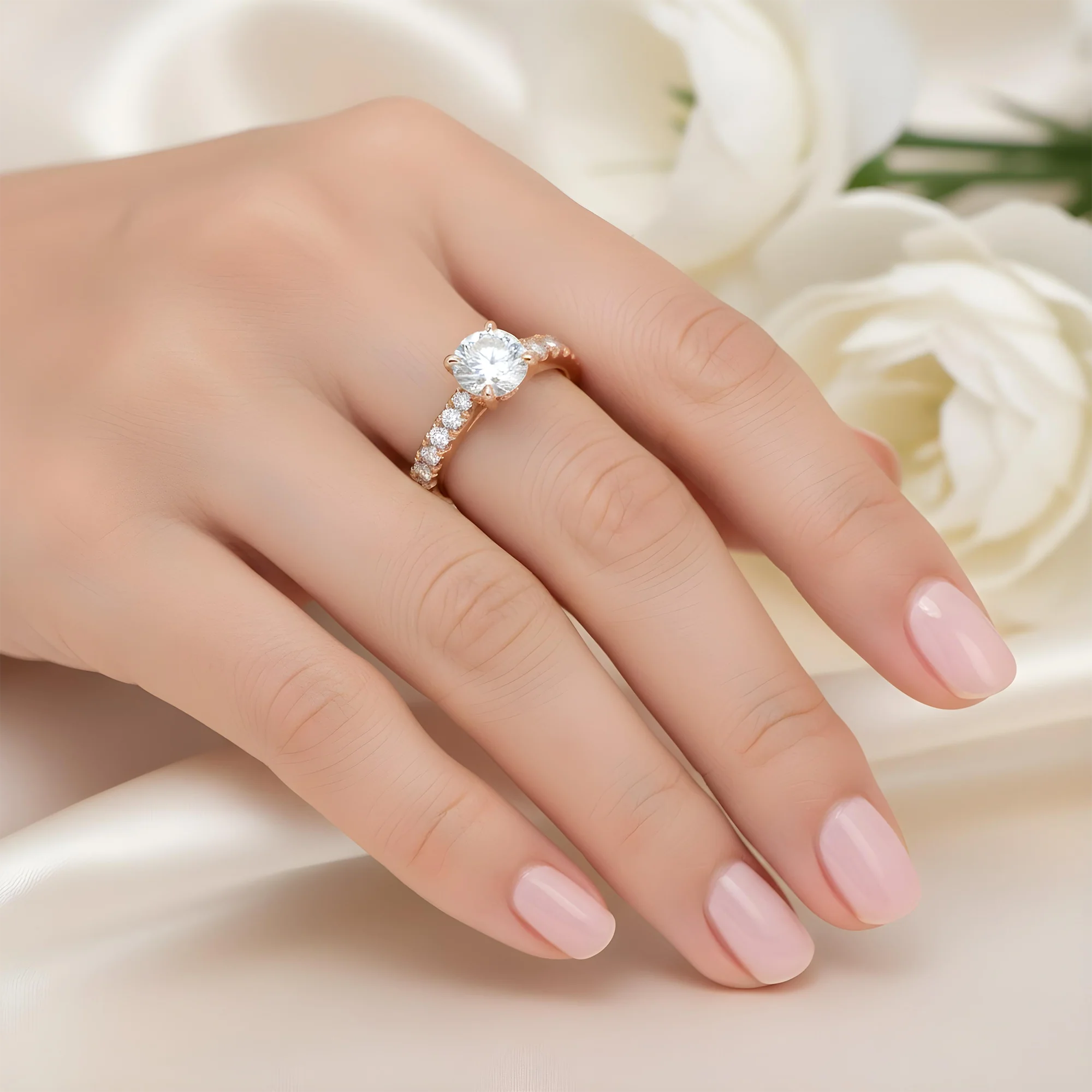 14K White Gold 1.65ct Round Diamond Engagement Ring 2.37ctw - Image 10
