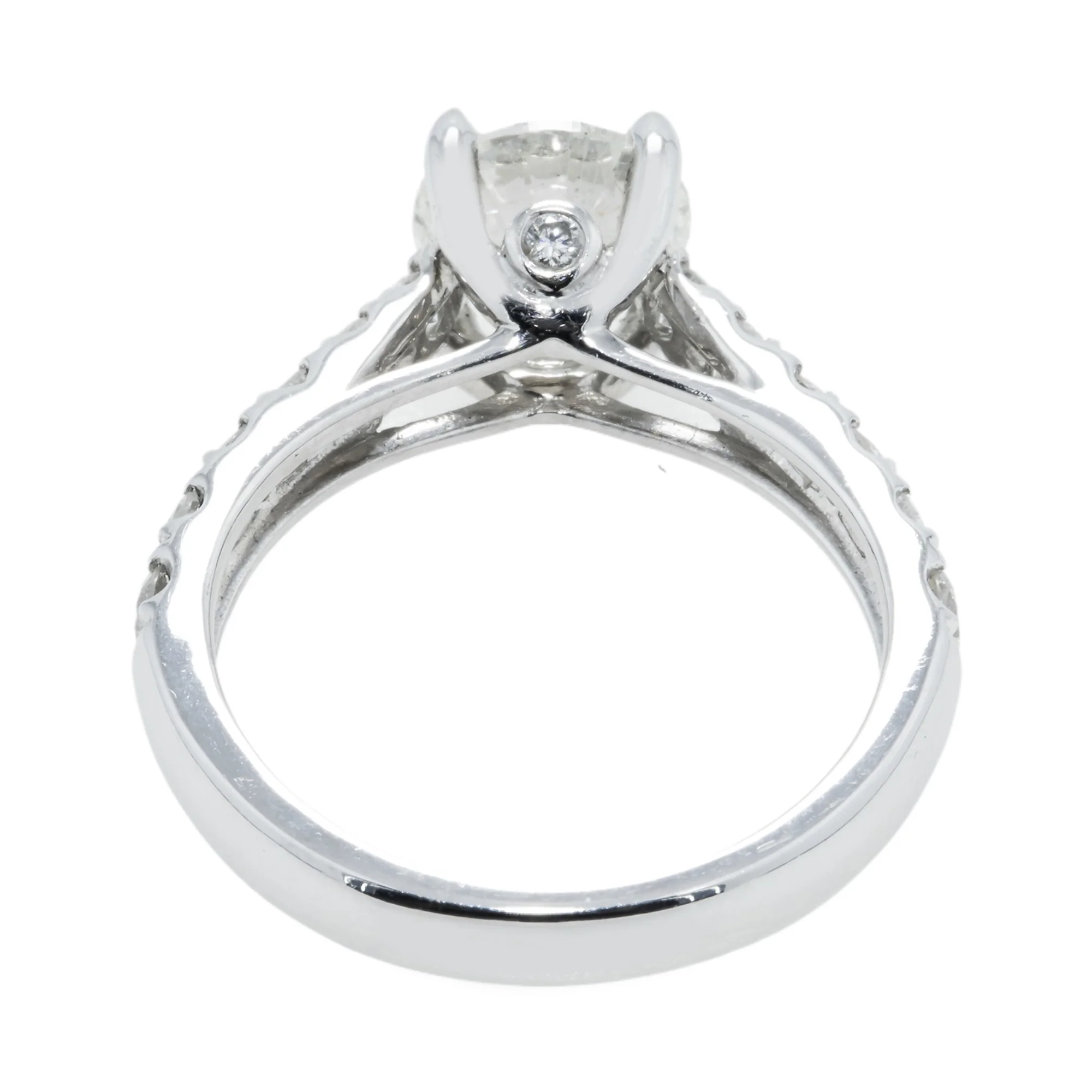 14K White Gold 1.65ct Round Diamond Engagement Ring 2.37ctw - Image 4