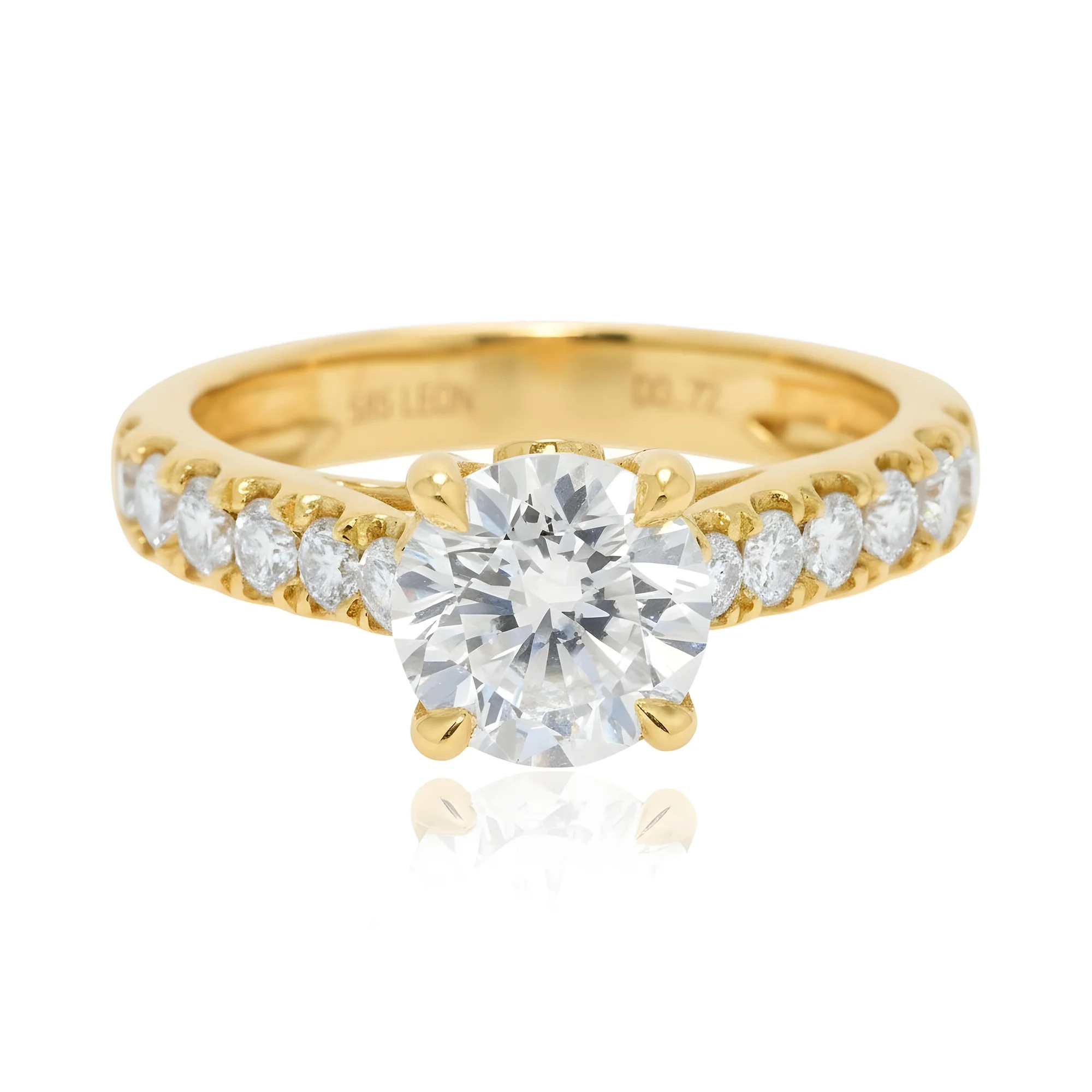 14K White Gold 1.65ct Round Diamond Engagement Ring 2.37ctw - Image 7
