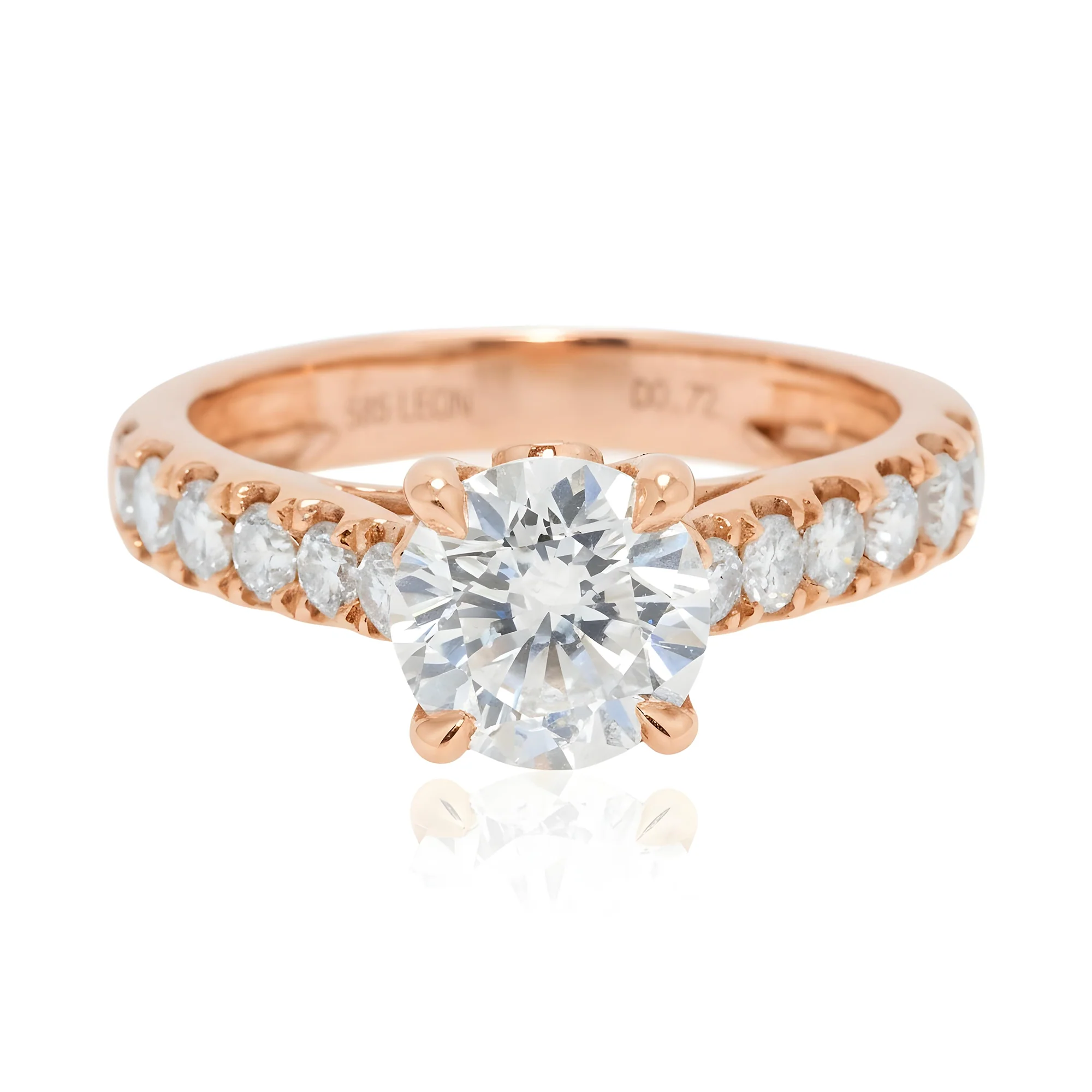 14K White Gold 1.65ct Round Diamond Engagement Ring 2.37ctw - Image 9