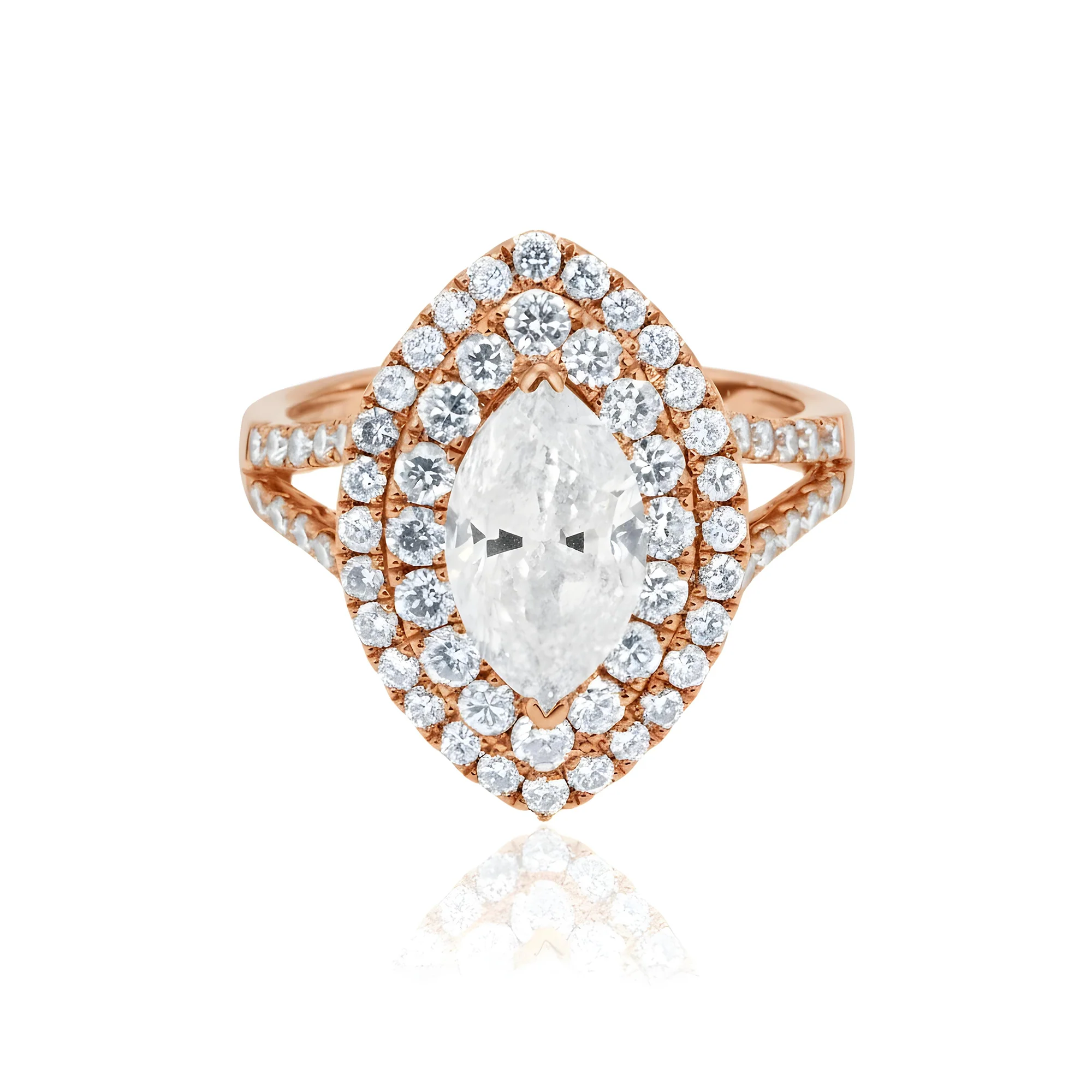 14K White Gold 2.01ct Marquise Cut Diamond Engagement Ring 3.13ctw - Image 8