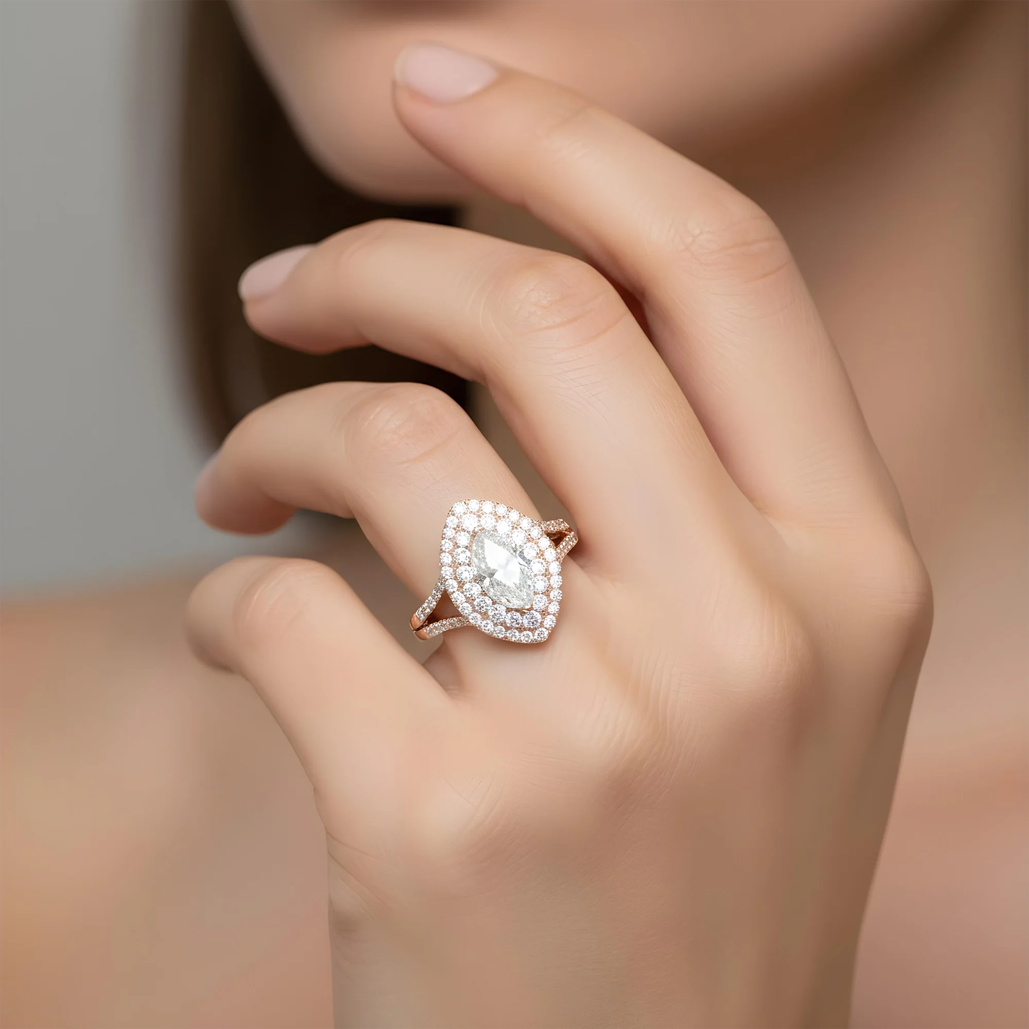 14K White Gold 2.01ct Marquise Cut Diamond Engagement Ring 3.13ctw - Image 9