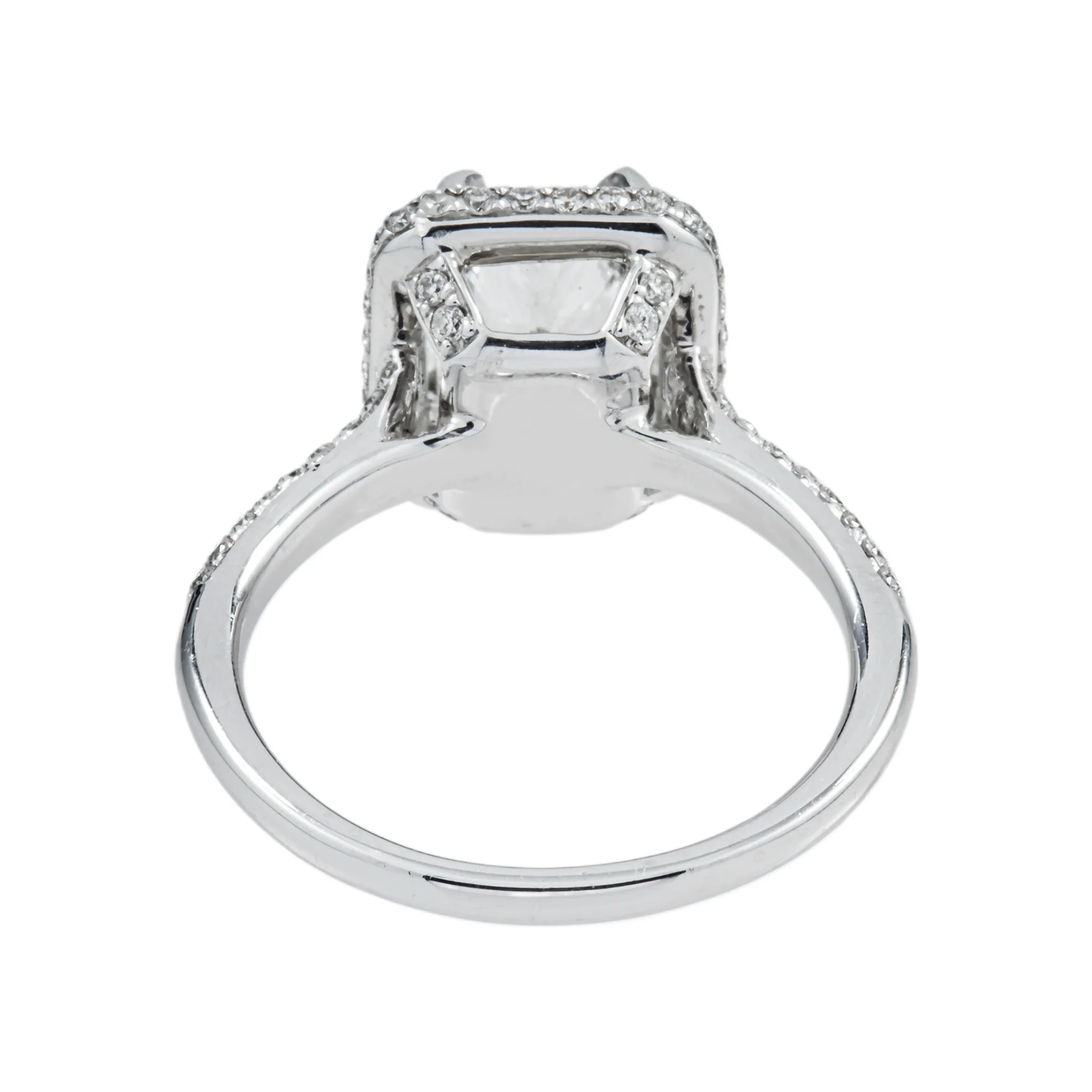 14K White Gold 2.05ct Radiant Cut Diamond Engagement Ring 2.67ctw - Image 4