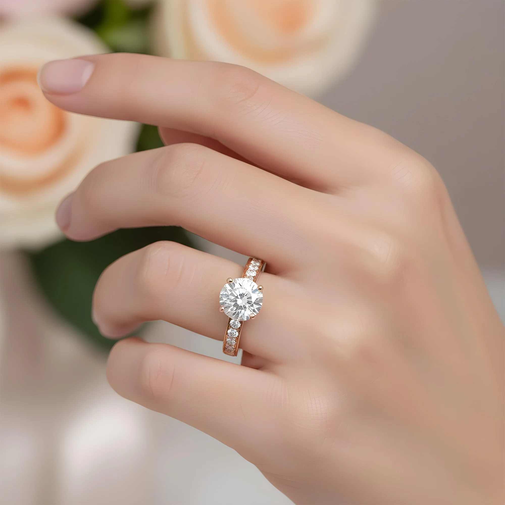 GIA 14K White Gold 2ct Round Cut Diamond Engagement Ring 2.20ctw - Image 10