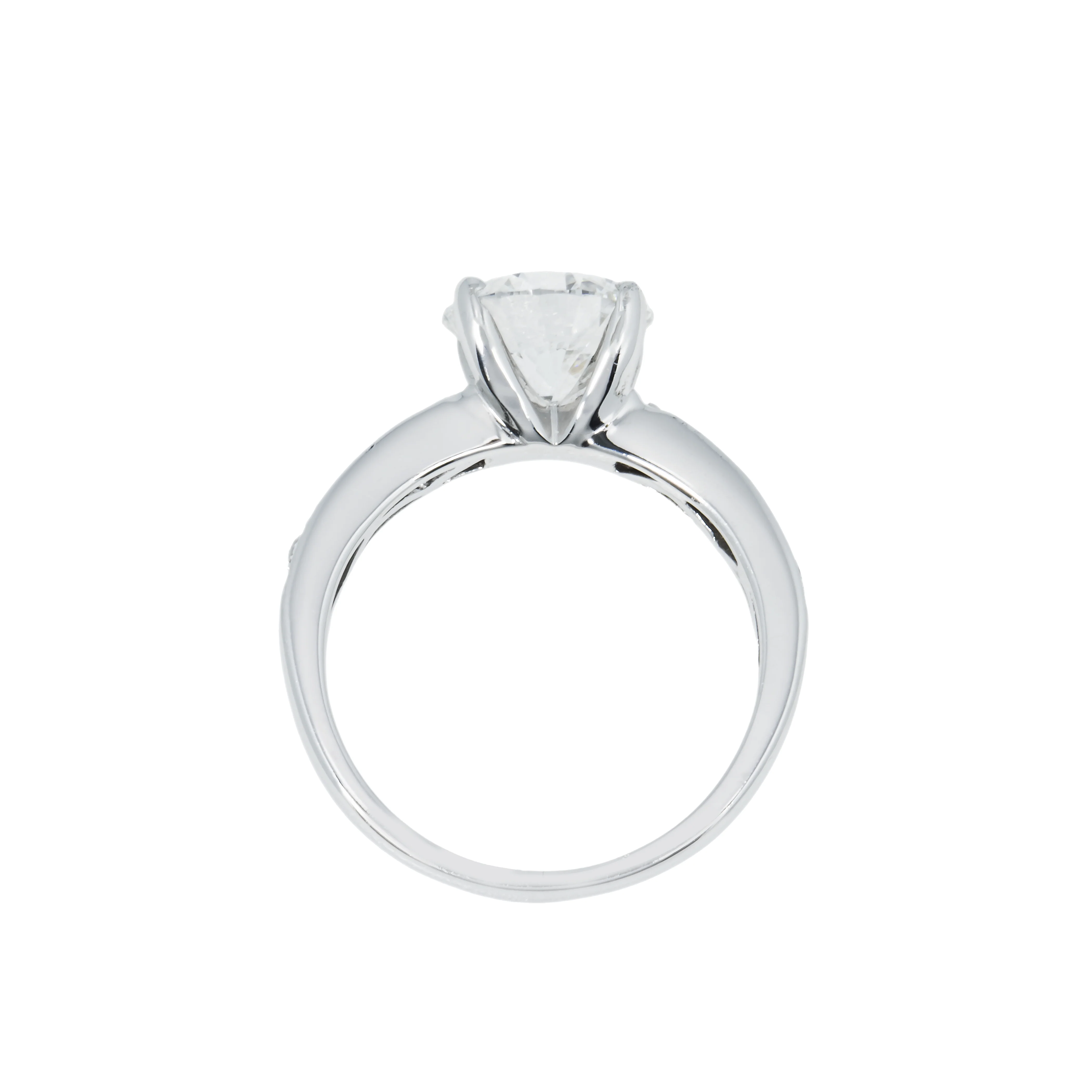 GIA 14K White Gold 2ct Round Cut Diamond Engagement Ring 2.20ctw - Image 5