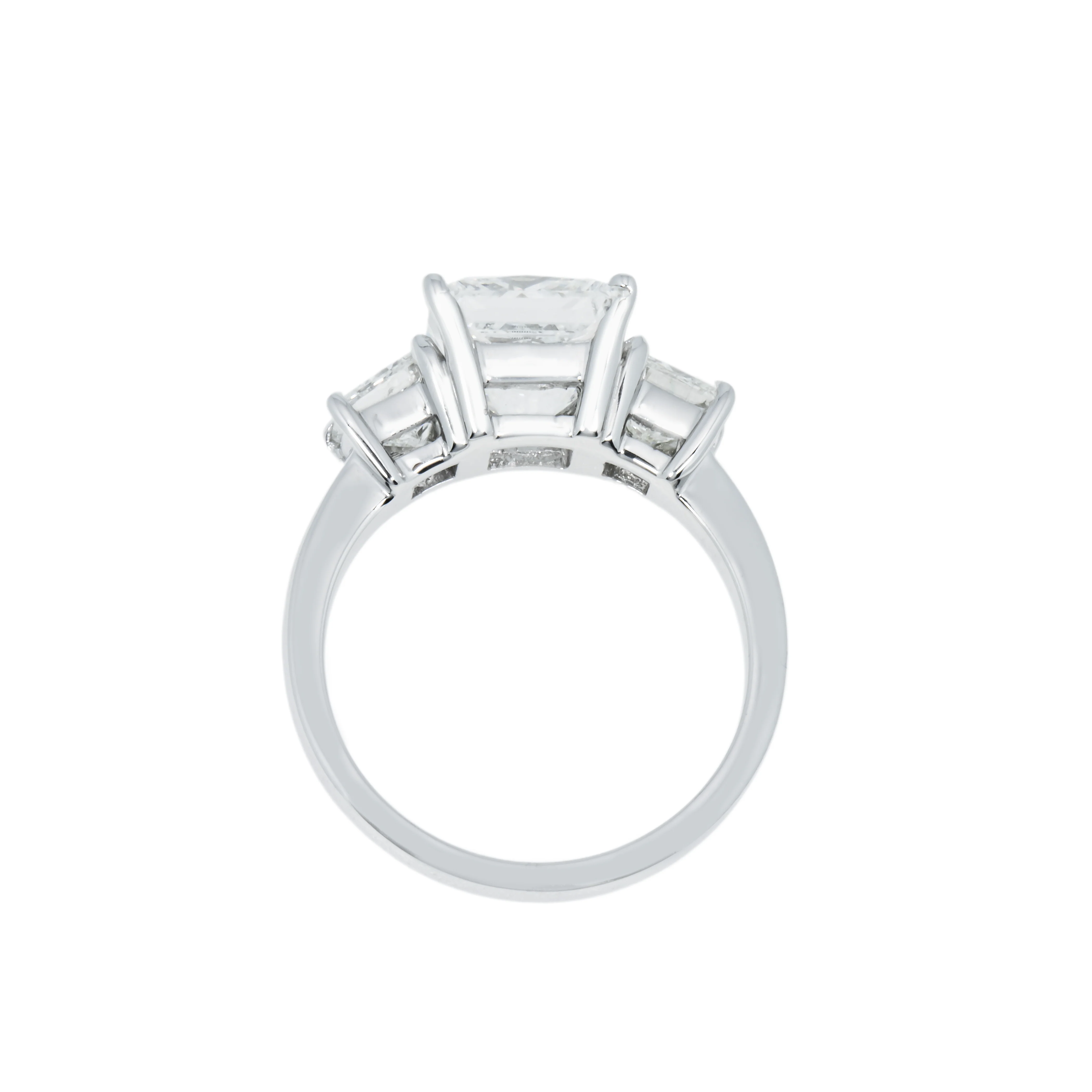 14K White Gold 3.10ct Princess Cut Diamond Engagement Ring 4.17ctw - Image 5