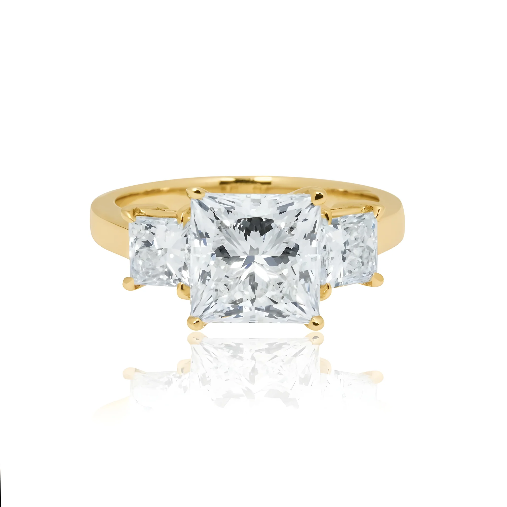 14K White Gold 3.10ct Princess Cut Diamond Engagement Ring 4.17ctw - Image 6