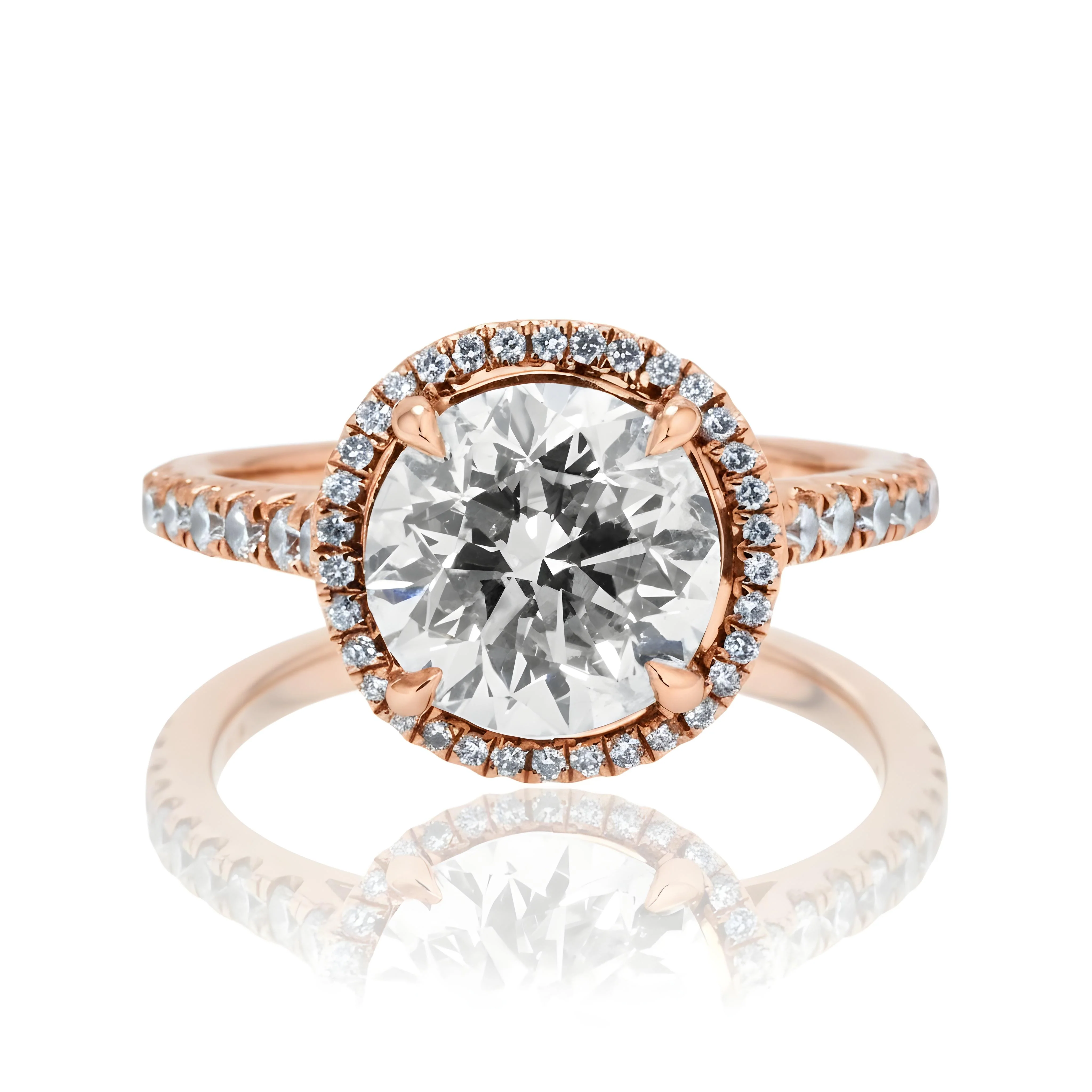 14K White Gold 3.26ctw Round Diamond Engagement Ring 3.96ctw - Image 8