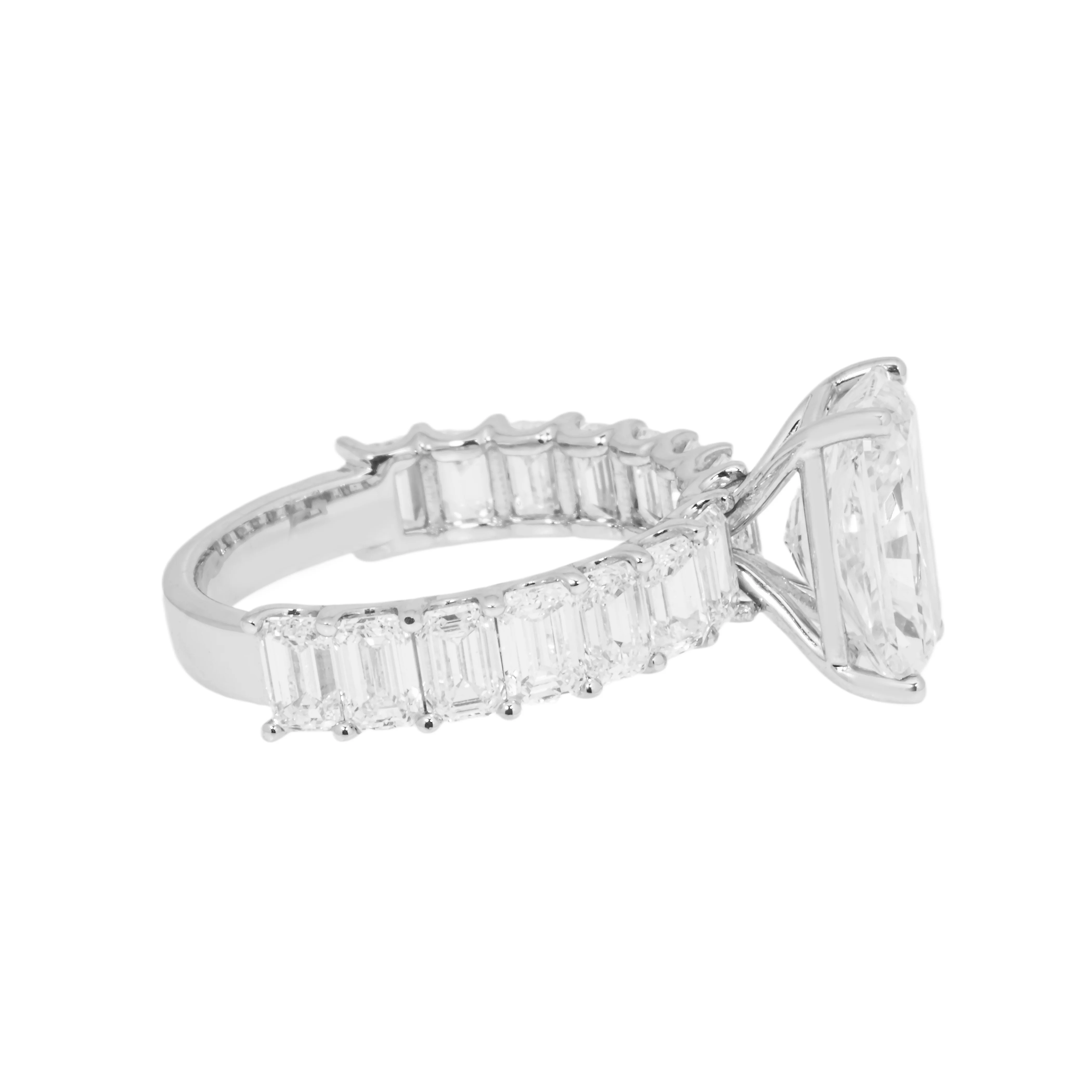 14K White Gold 3.55ct Radiant Cut Diamond Engagement Ring 6.64ctw - Image 4