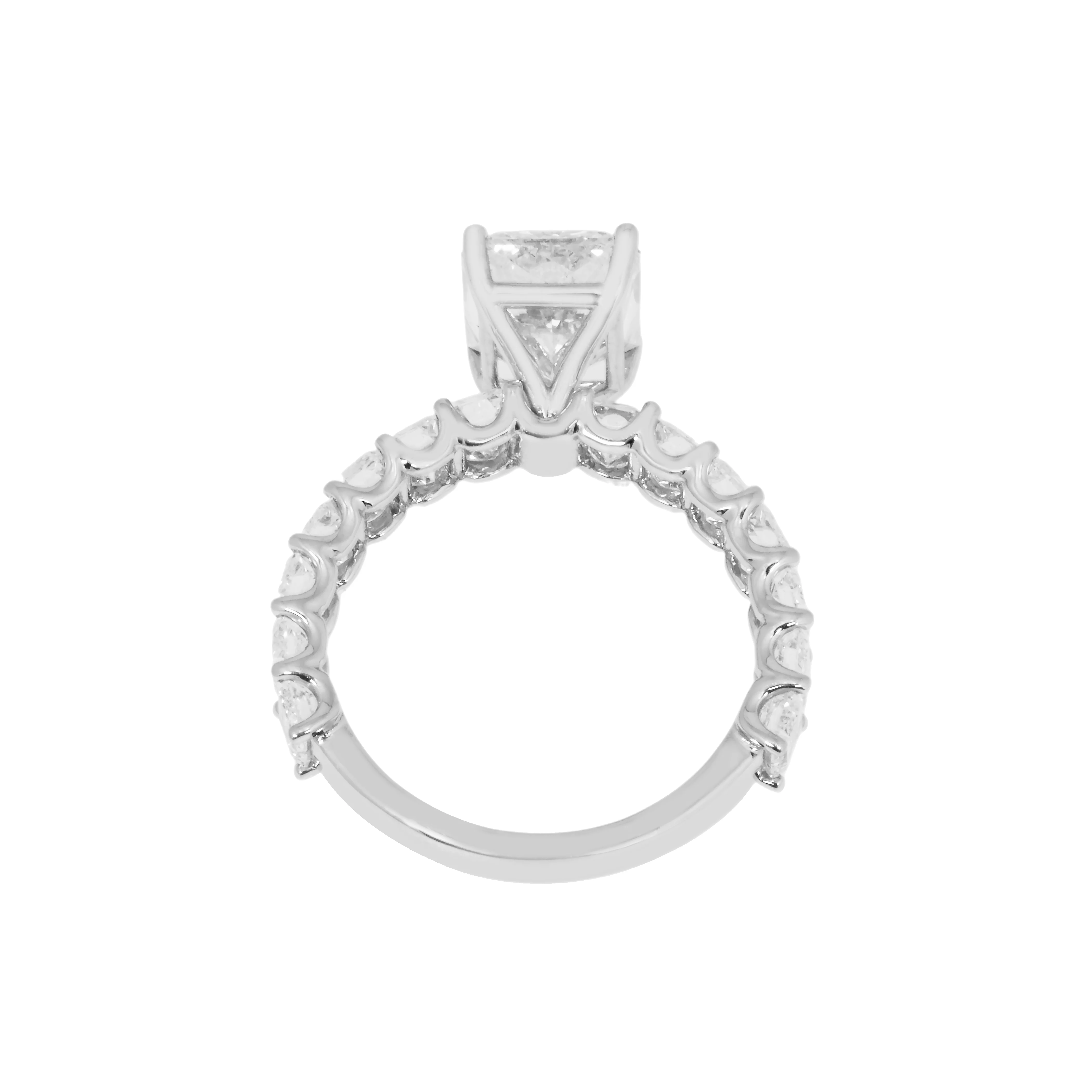 14K White Gold 3.55ct Radiant Cut Diamond Engagement Ring 6.64ctw - Image 5