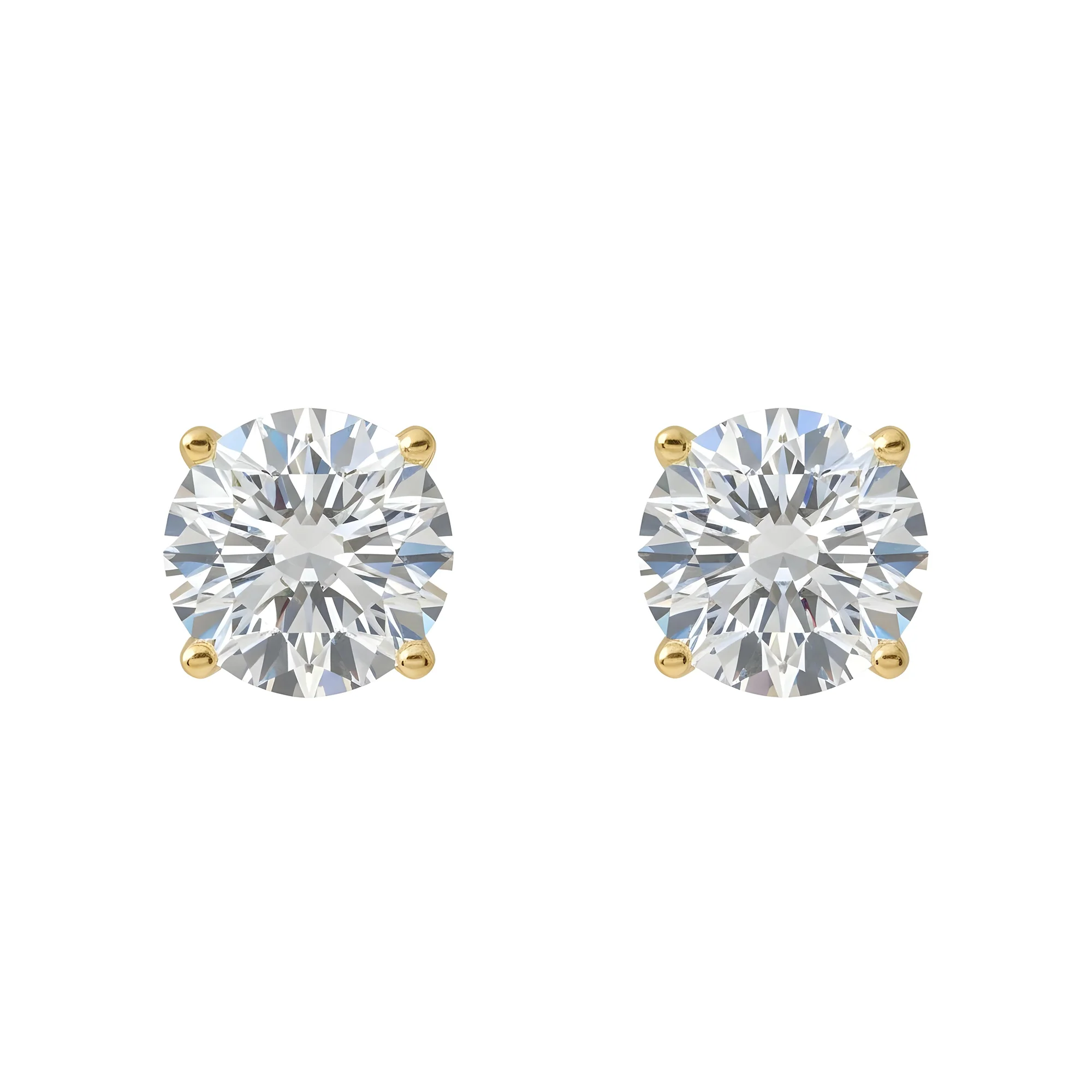 14K White Gold 3ct Each Solitaire Round Diamond Stud Earrings 6.45ctw - Image 6
