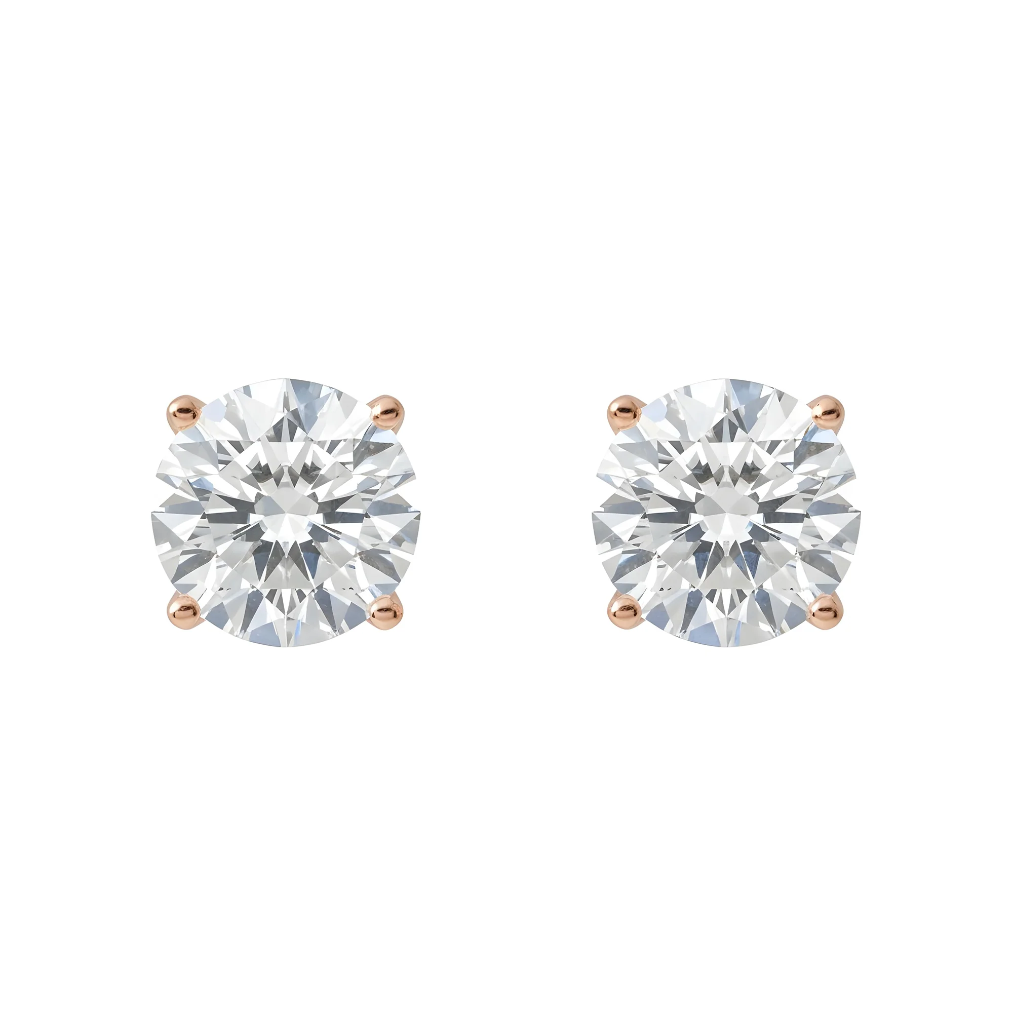 14K White Gold 3ct Each Solitaire Round Diamond Stud Earrings 6.45ctw - Image 8